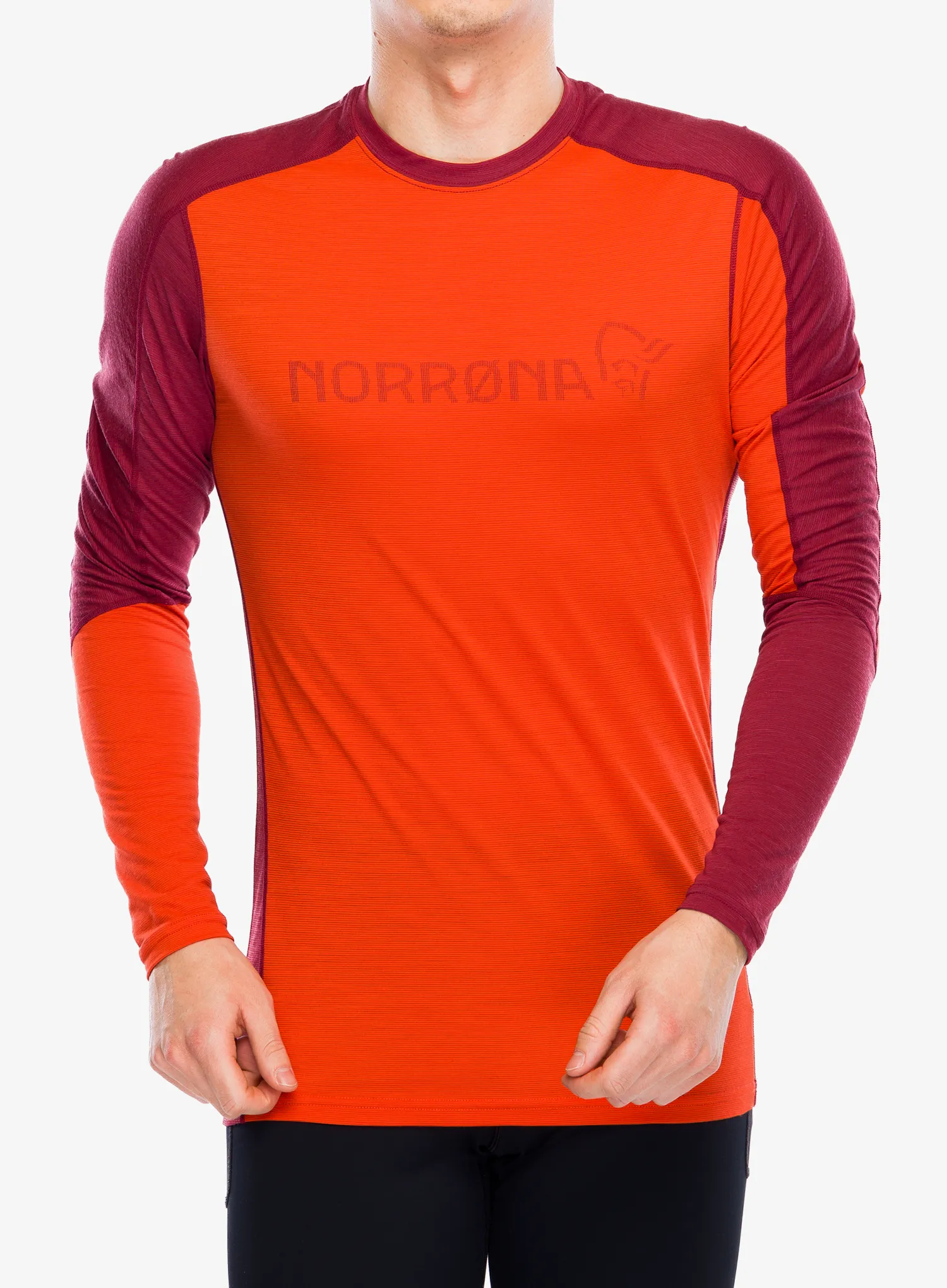 Термокофта Norrona Falketind Equaliser Merino Round Neck - arednalin/rhubarb
