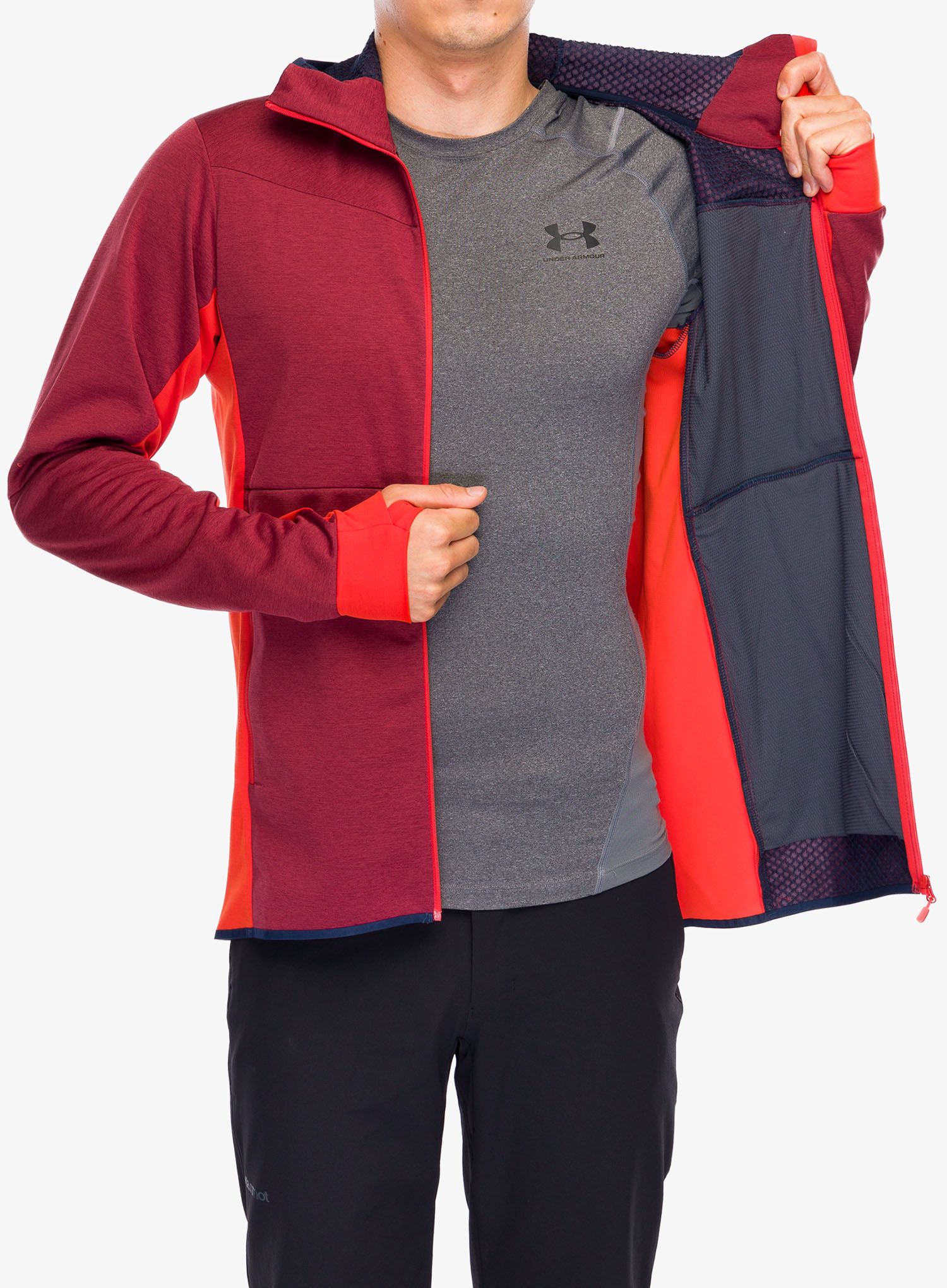 Куртка флісова Norrona Falketind Warm2 Octa Hood - adrenalin/rhubarb