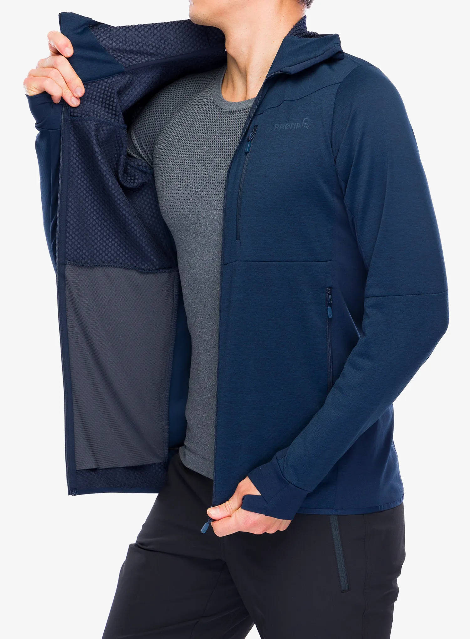 Куртка флісова Norrona Falketind Warm2 Octa Hood - indigo night