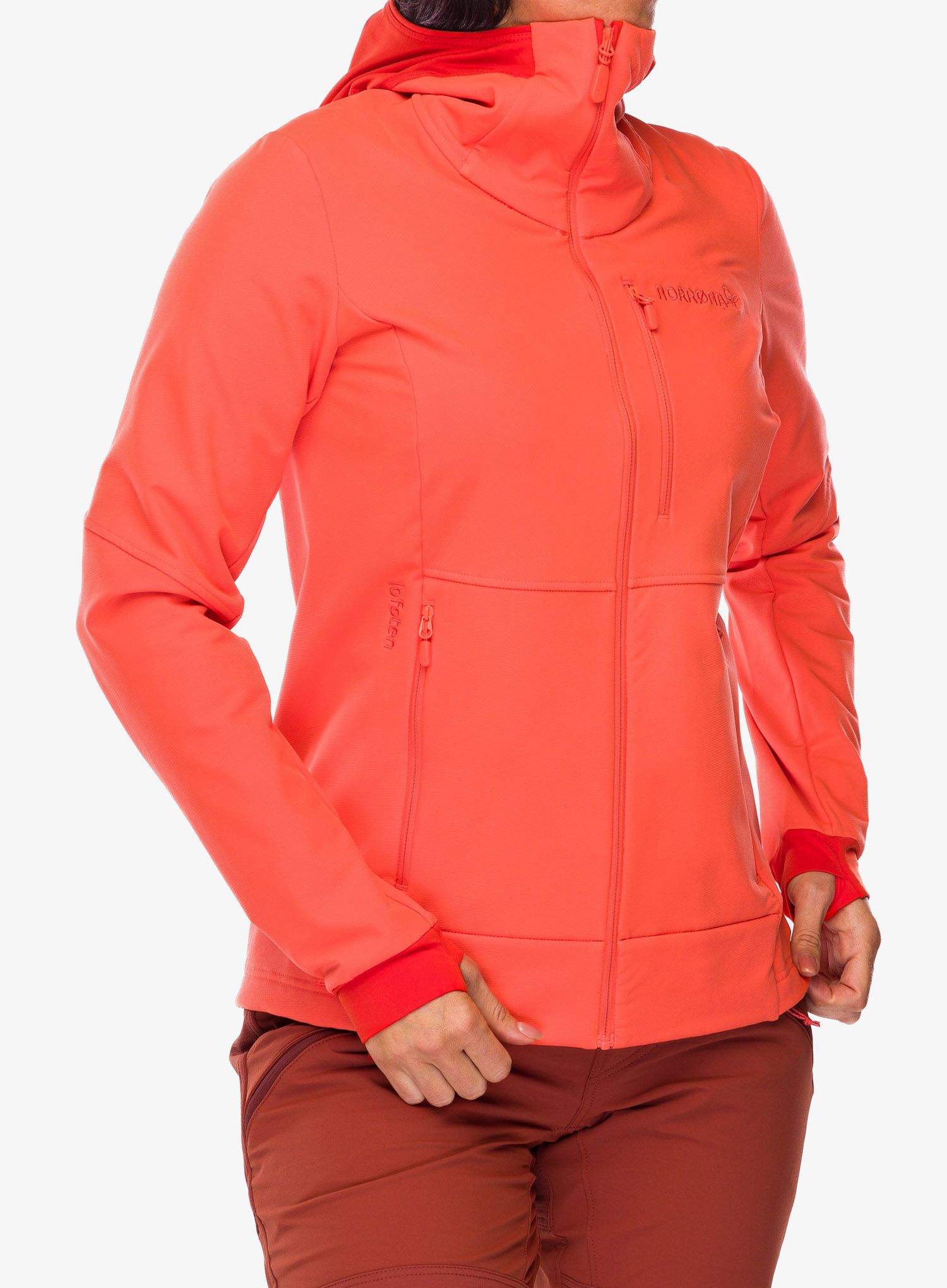 Куртка жіноча Norrona Lofoten Hiloflex200 Hood - orange alert/arednalin
