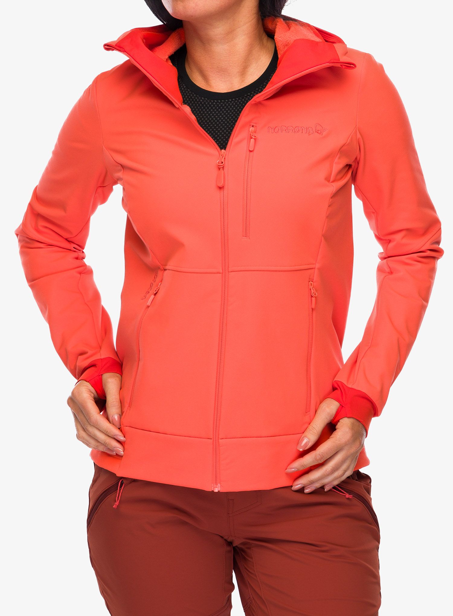 Куртка жіноча Norrona Lofoten Hiloflex200 Hood - orange alert/arednalin