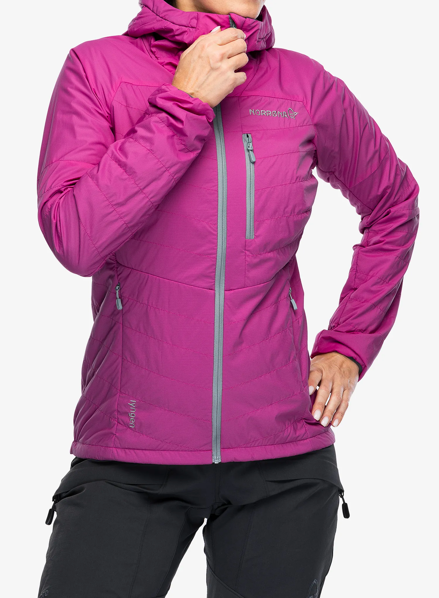 Куртка утеплена жіноча Norrona Lyngen Alpha100 Zip Hood - festival fuchsia