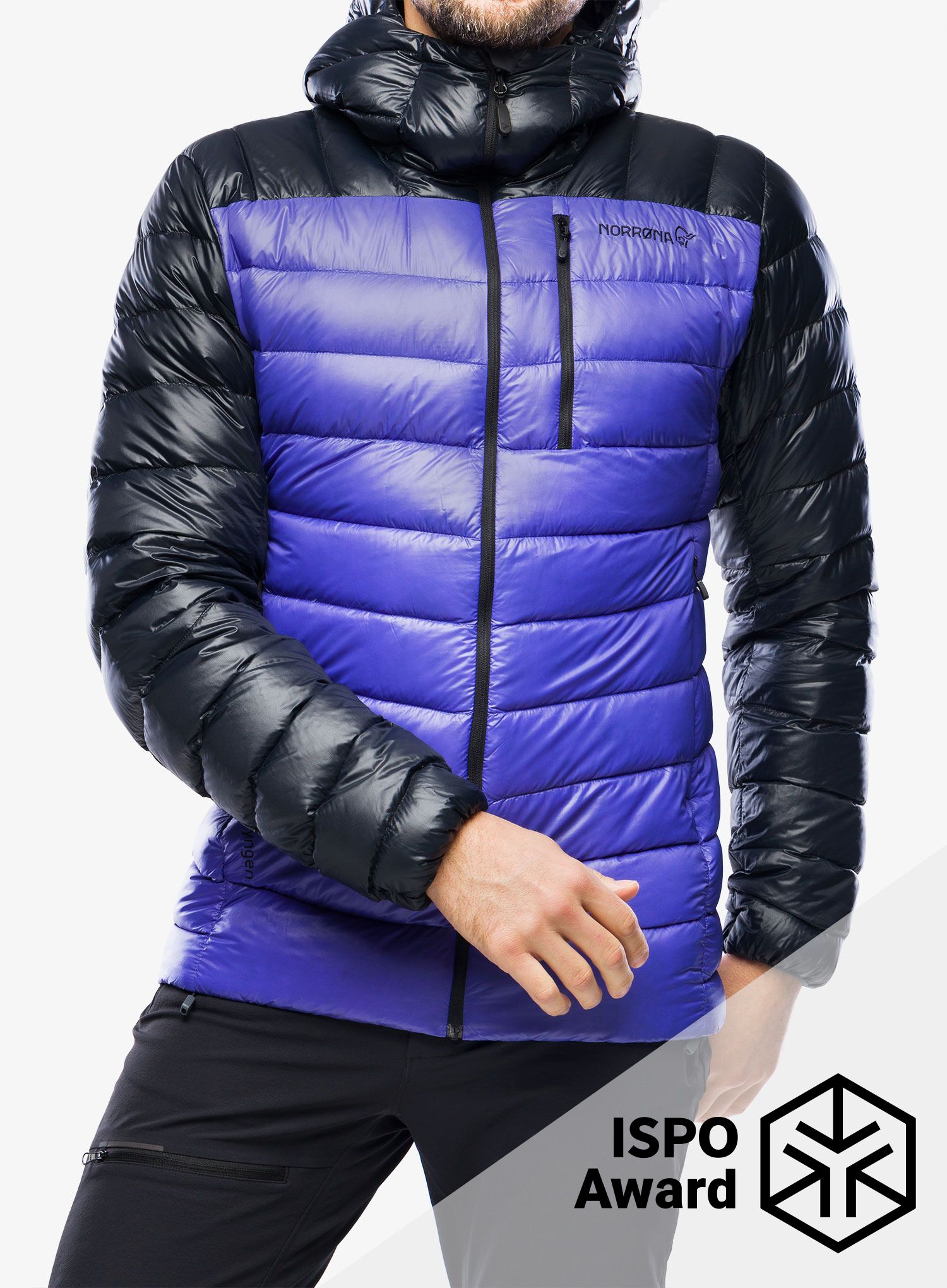Пуховик Norrona Lyngen Down850 Hood - royal blue/caviar
