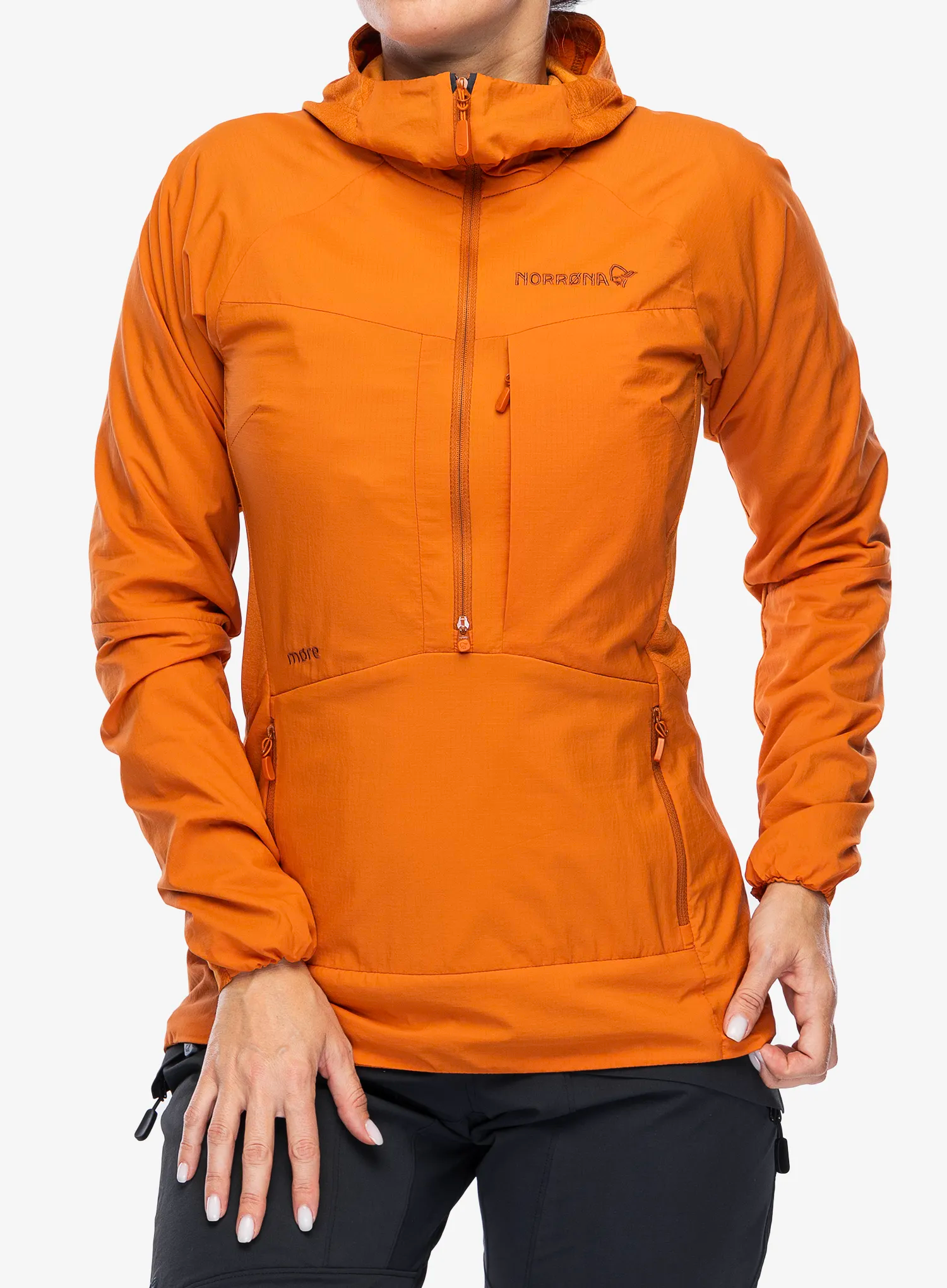 Куртка гібридна жіноча Norrona More Octa Zip Hood - gold flame