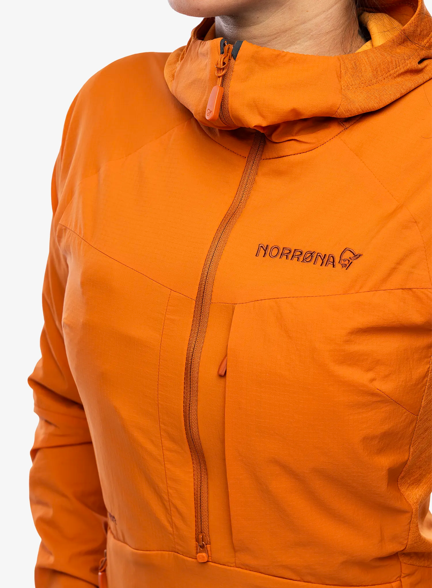 Куртка гібридна жіноча Norrona More Octa Zip Hood - gold flame