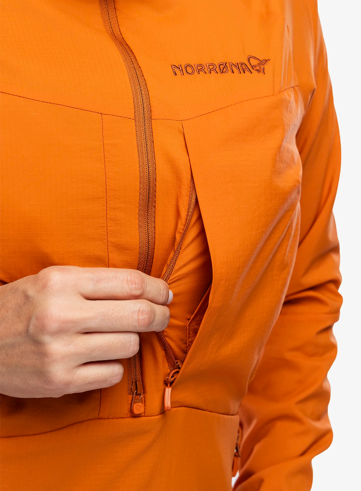 Куртка гібридна жіноча Norrona More Octa Zip Hood - gold flame