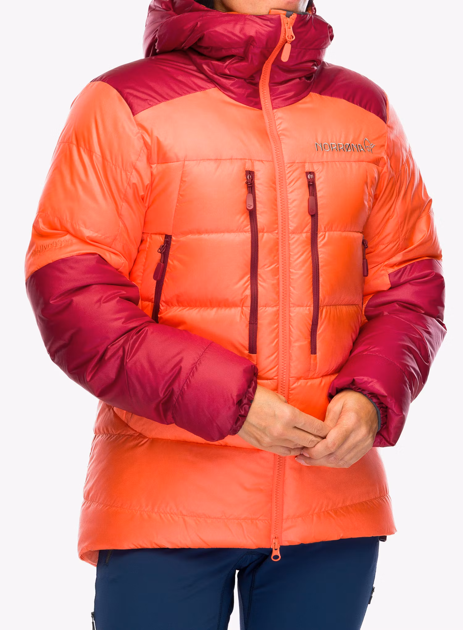 Пуховик жіноча Norrona Trollveggen Down800 Hood - orange alert