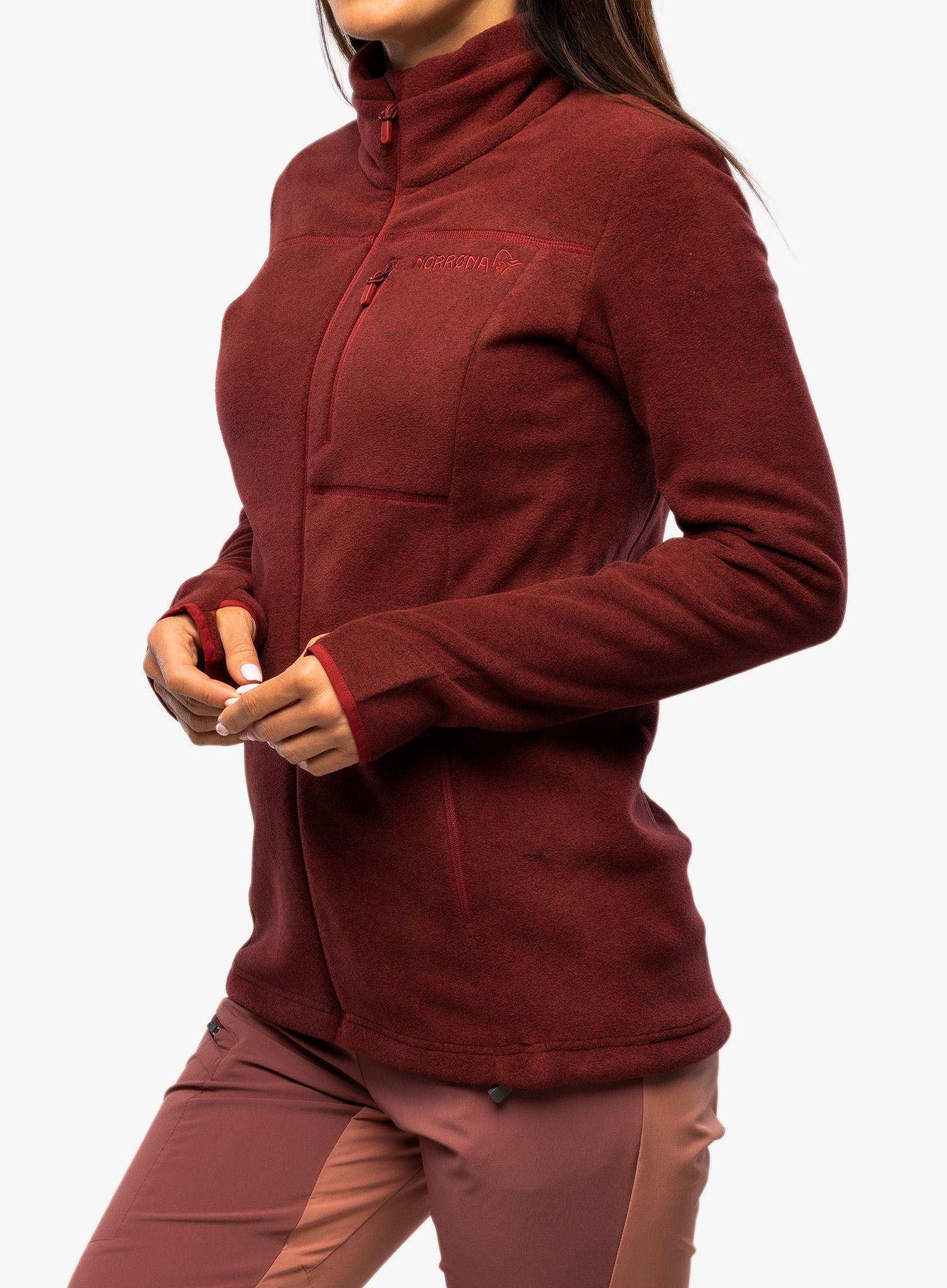 Фліска жіноча Norrona Warm2 Jacket - rhubarb melange