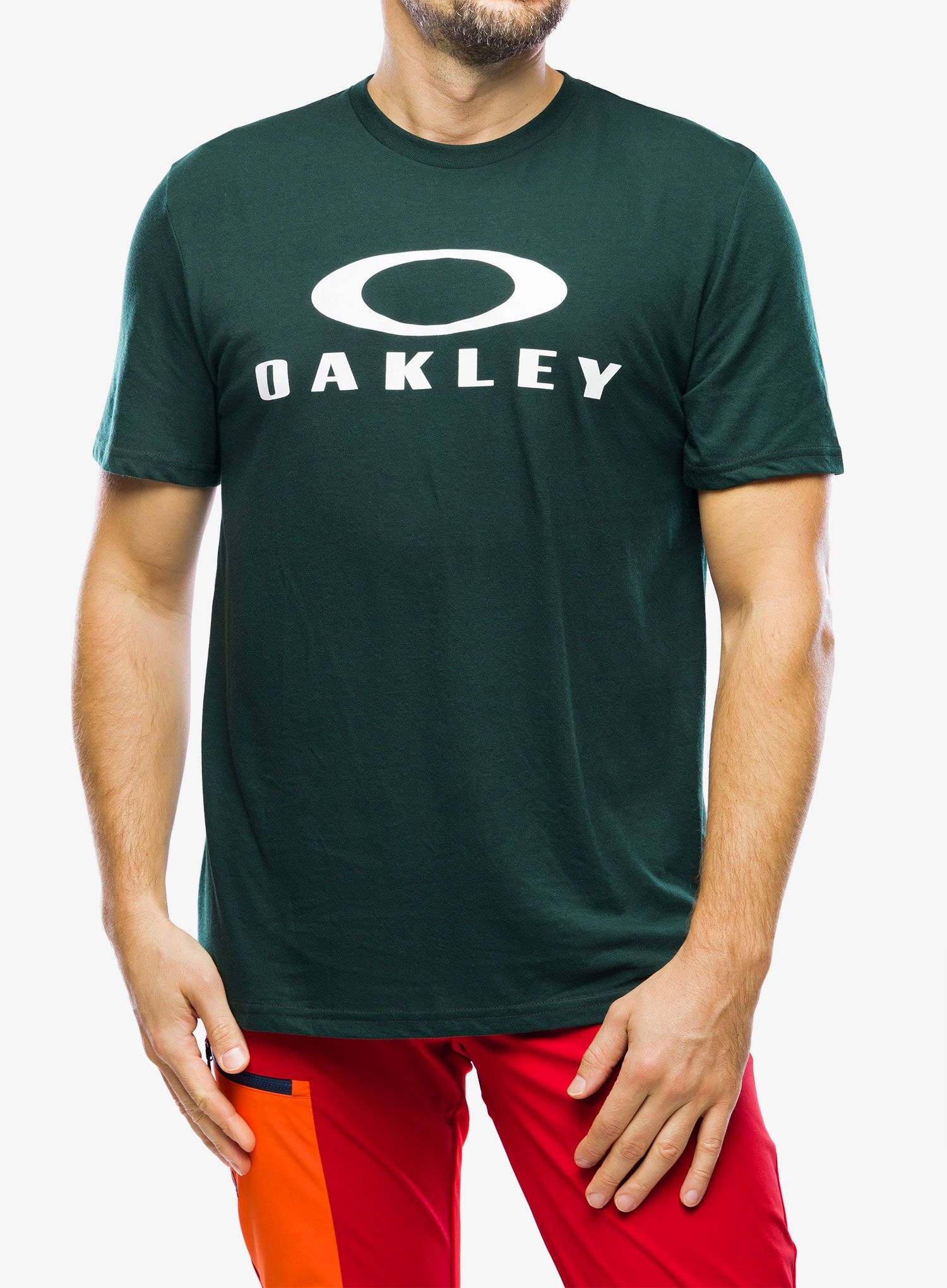 Футболка з принтом Oakley O Bark - hunter green/white