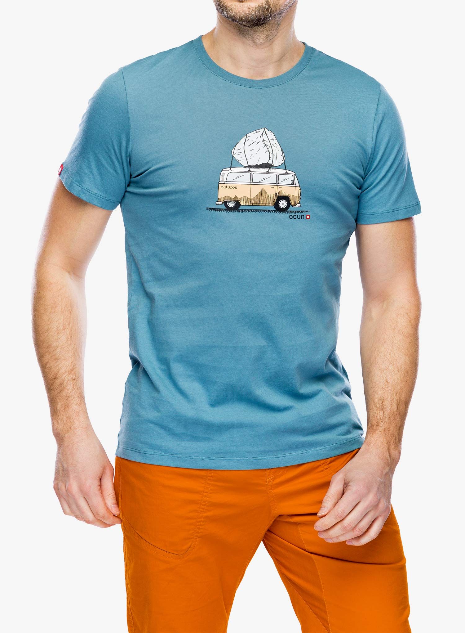 Футболка для скелелазіння Ocun Classic T Bus-Stone - blue hydro