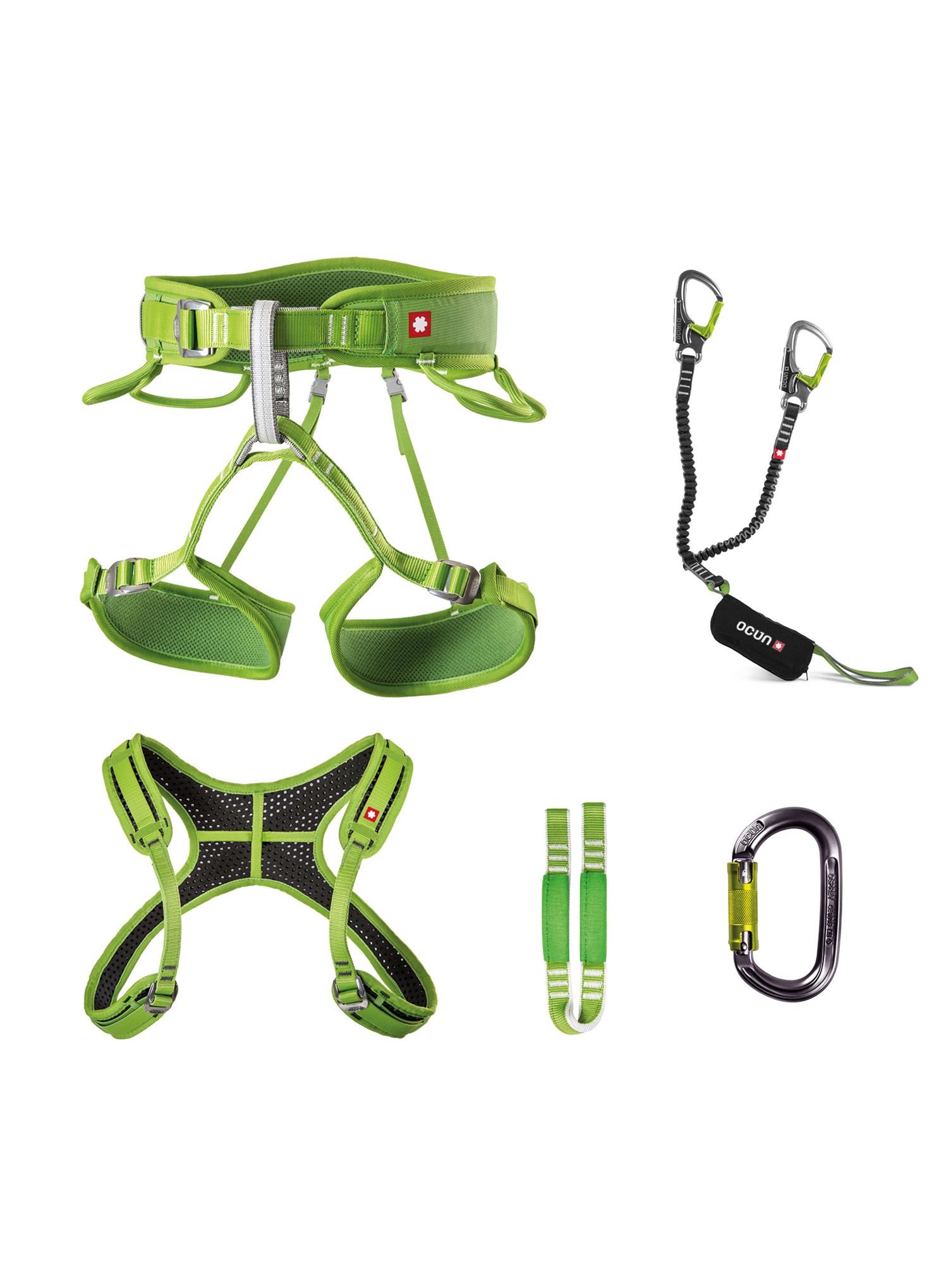 Набір віа феррата Ocun Via Ferrata Twist + Chest Set - green