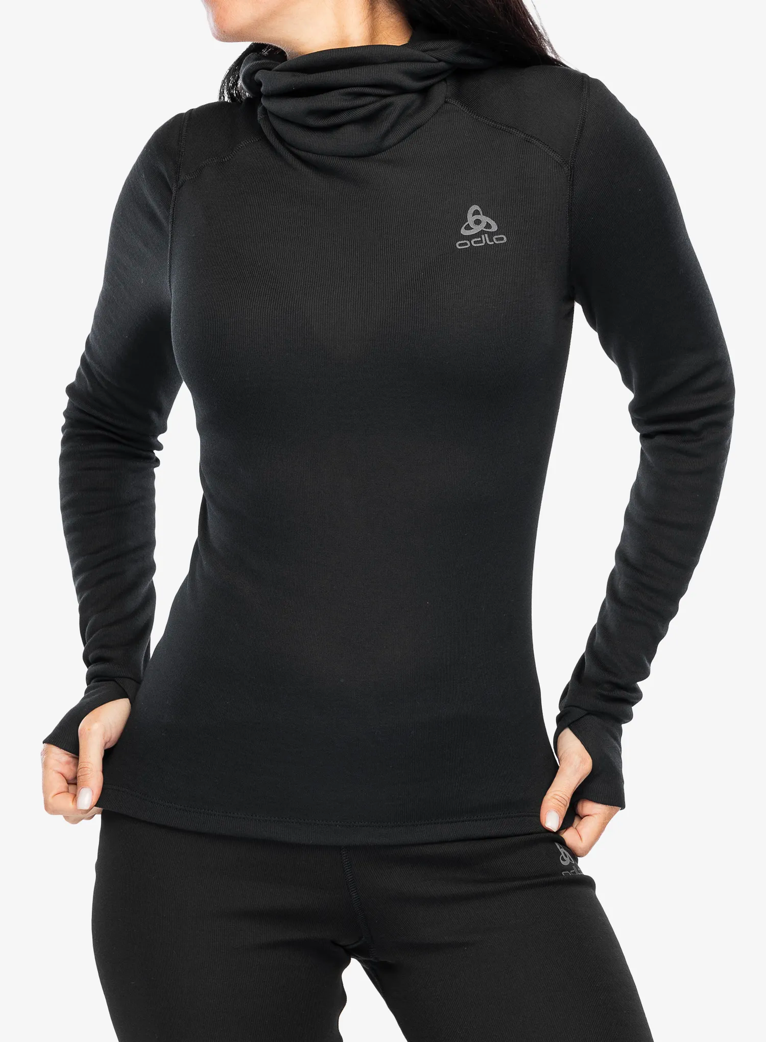 Термокофта жіноча Odlo Active Warm BL Top Facemask LS - black