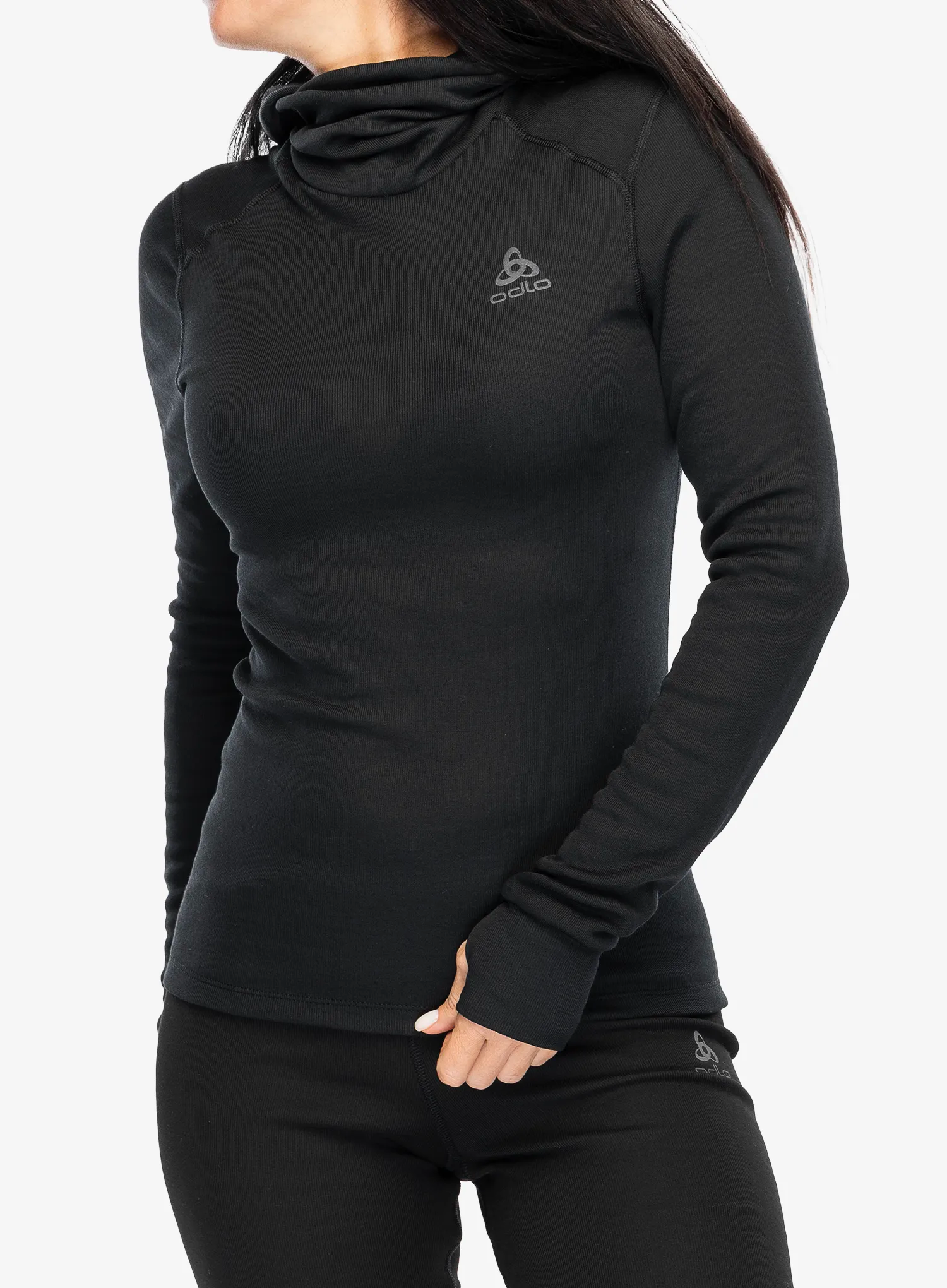 Термокофта жіноча Odlo Active Warm BL Top Facemask LS - black