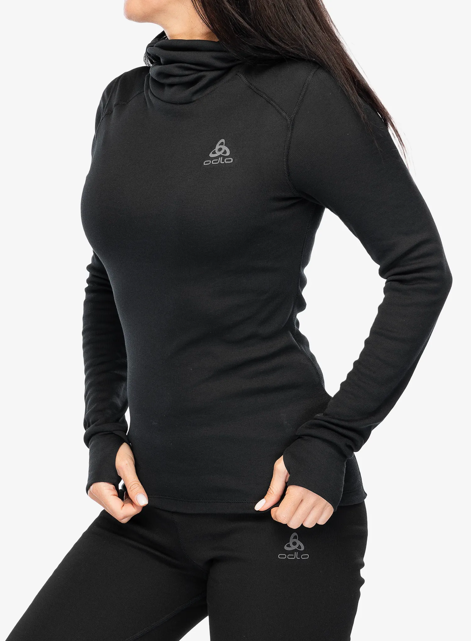 Термокофта жіноча Odlo Active Warm BL Top Facemask LS - black