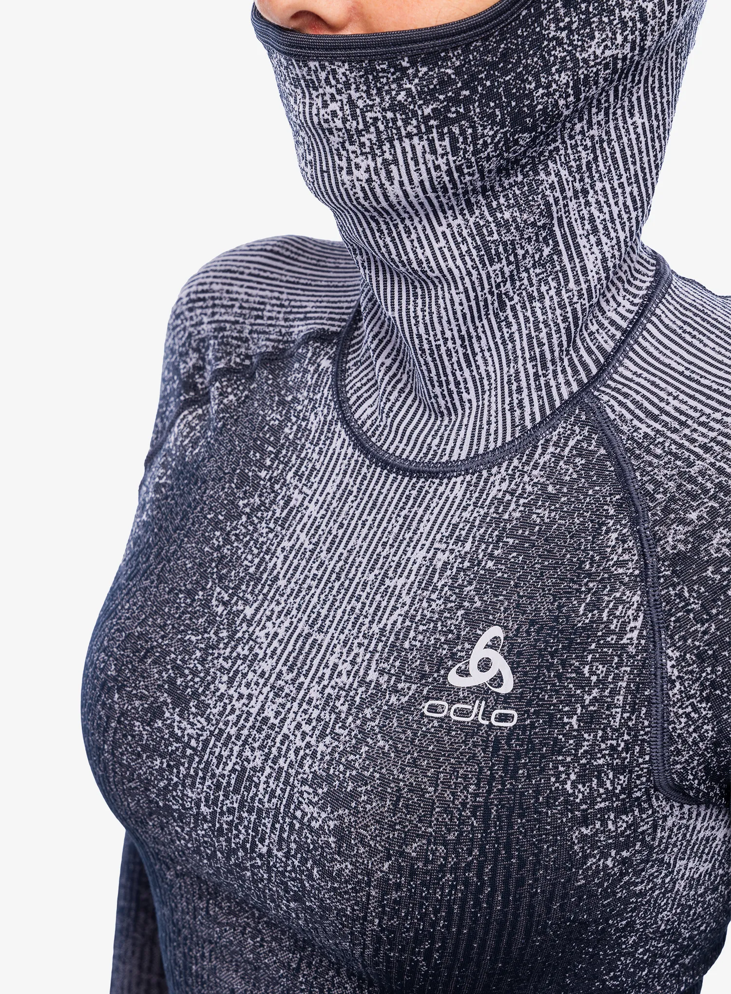 Термокофта жіноча Odlo Blackcomb Eco BL Top Facemask LS - gray ridge