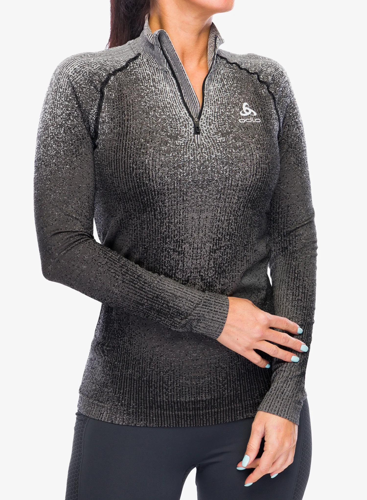 Термокофта жіноча Odlo Blackcomb Eco BL Top Turtle Neck LS Half Zip - black