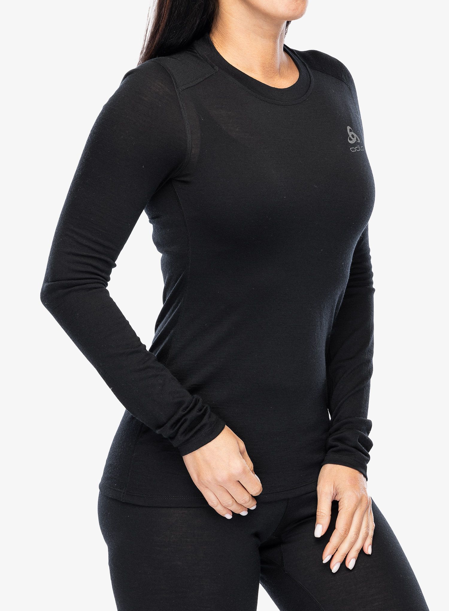 Термокофта жіноча Odlo Merino 160 BL Top Crew Neck LS - black
