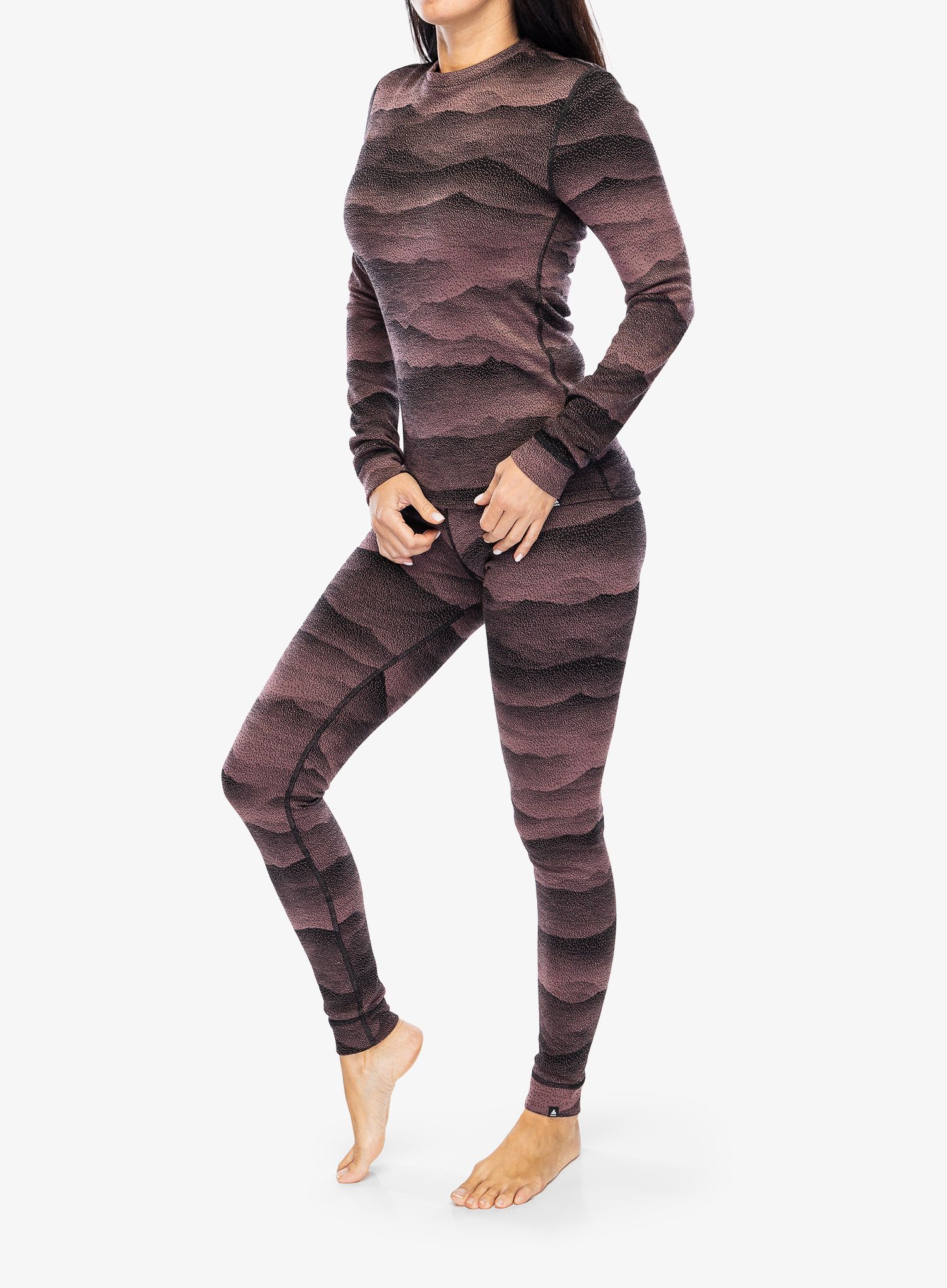 Термолосини жіночі Odlo Merino Ridgelines BL Bottom Long - fudge/black