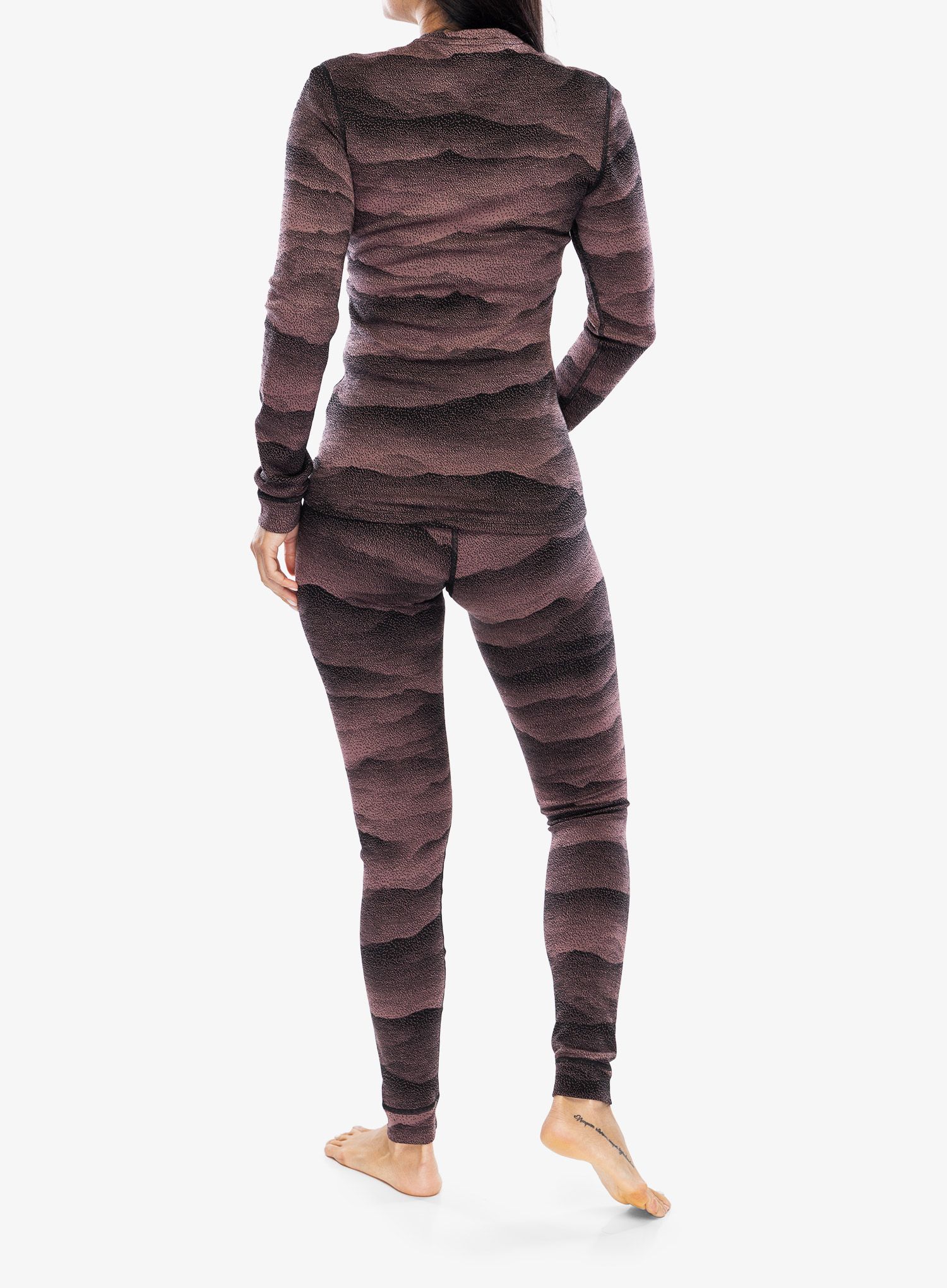 Термокофта жіноча Odlo Merino Ridgelines BL Top Crew Neck LS - fudge/black