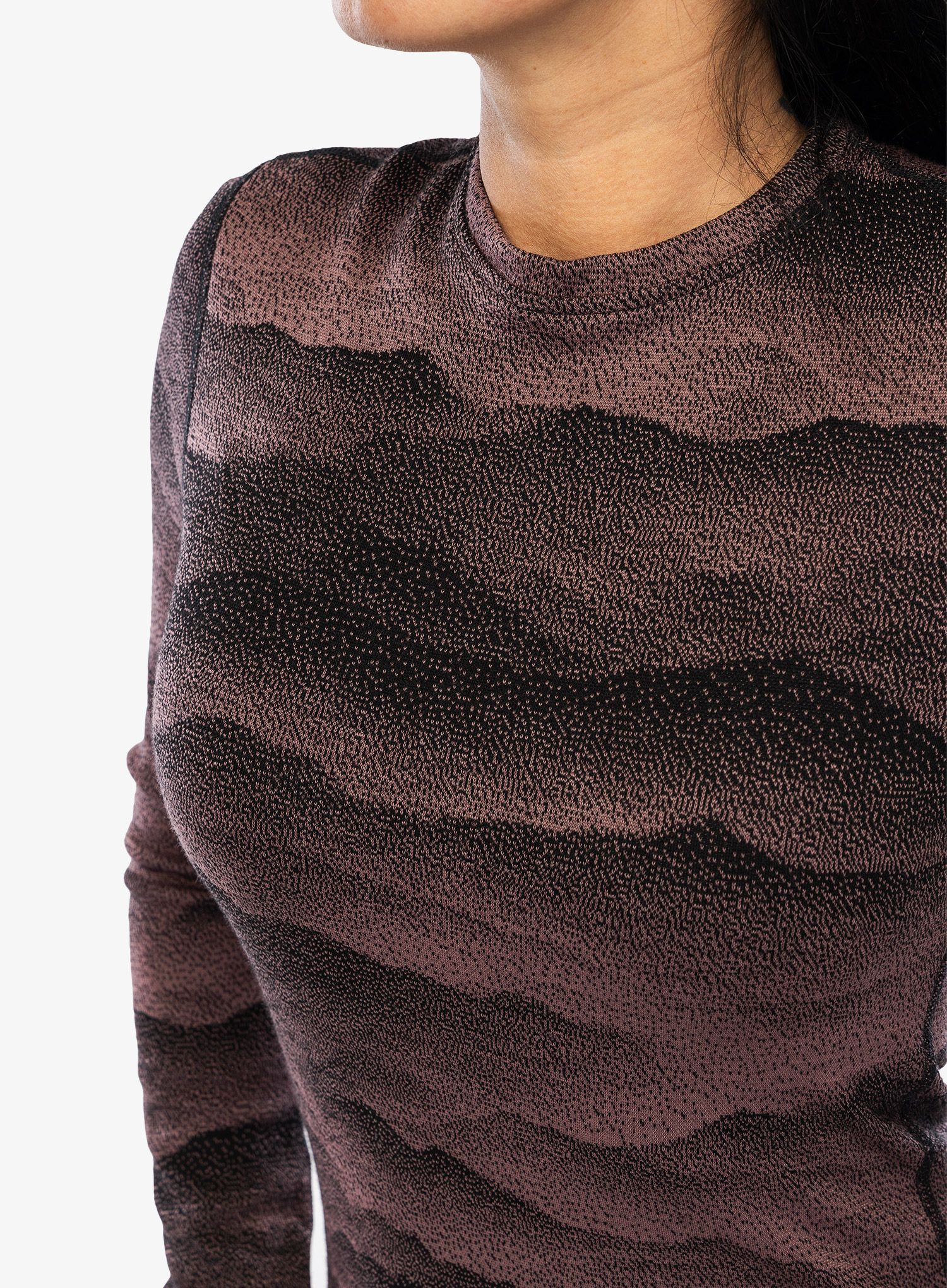 Термокофта жіноча Odlo Merino Ridgelines BL Top Crew Neck LS - fudge/black