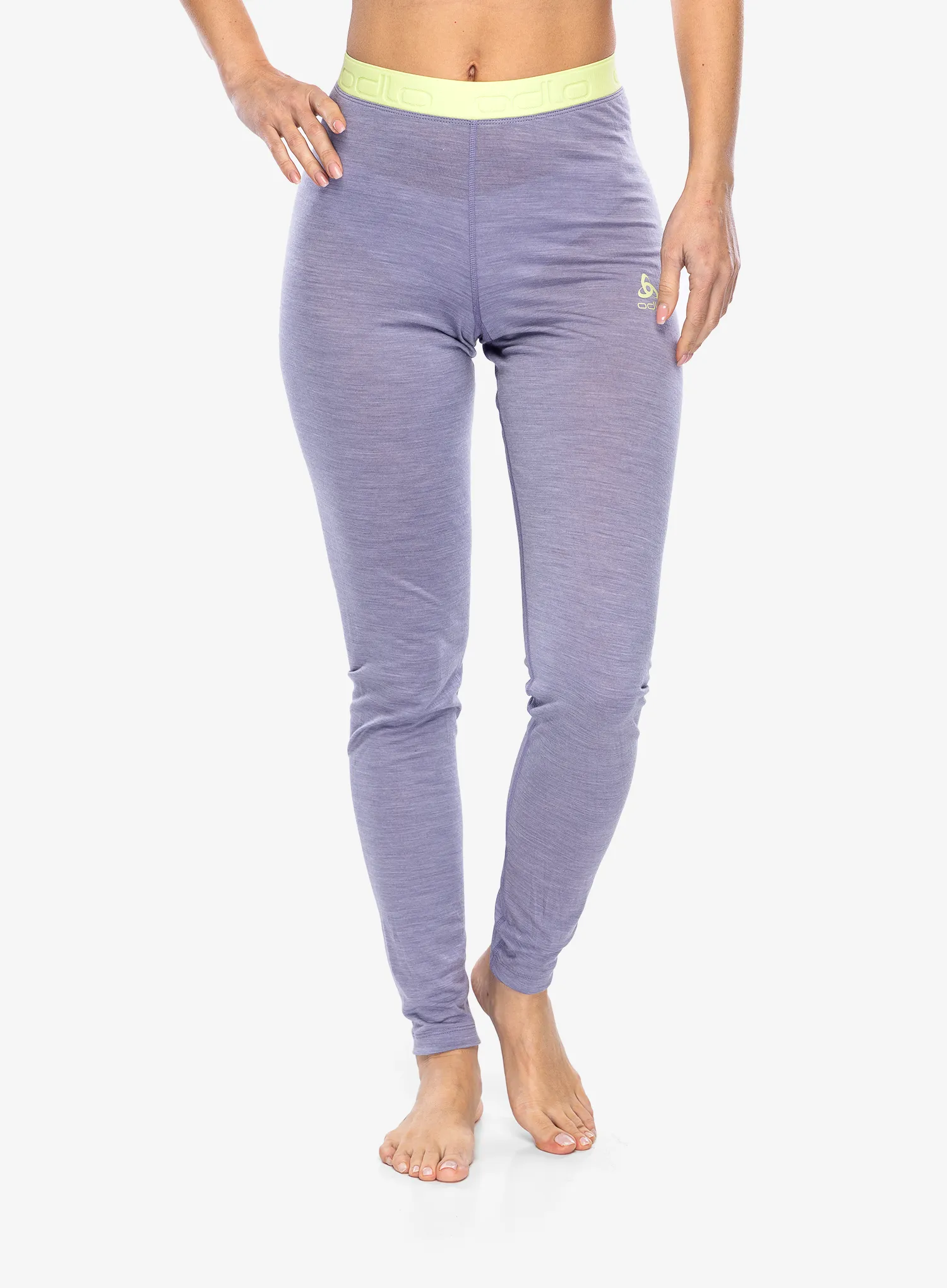 Термолосини жіночі Odlo Natural Performance PW 150 BL Bottom Long - gray ridge melange/shadow lime