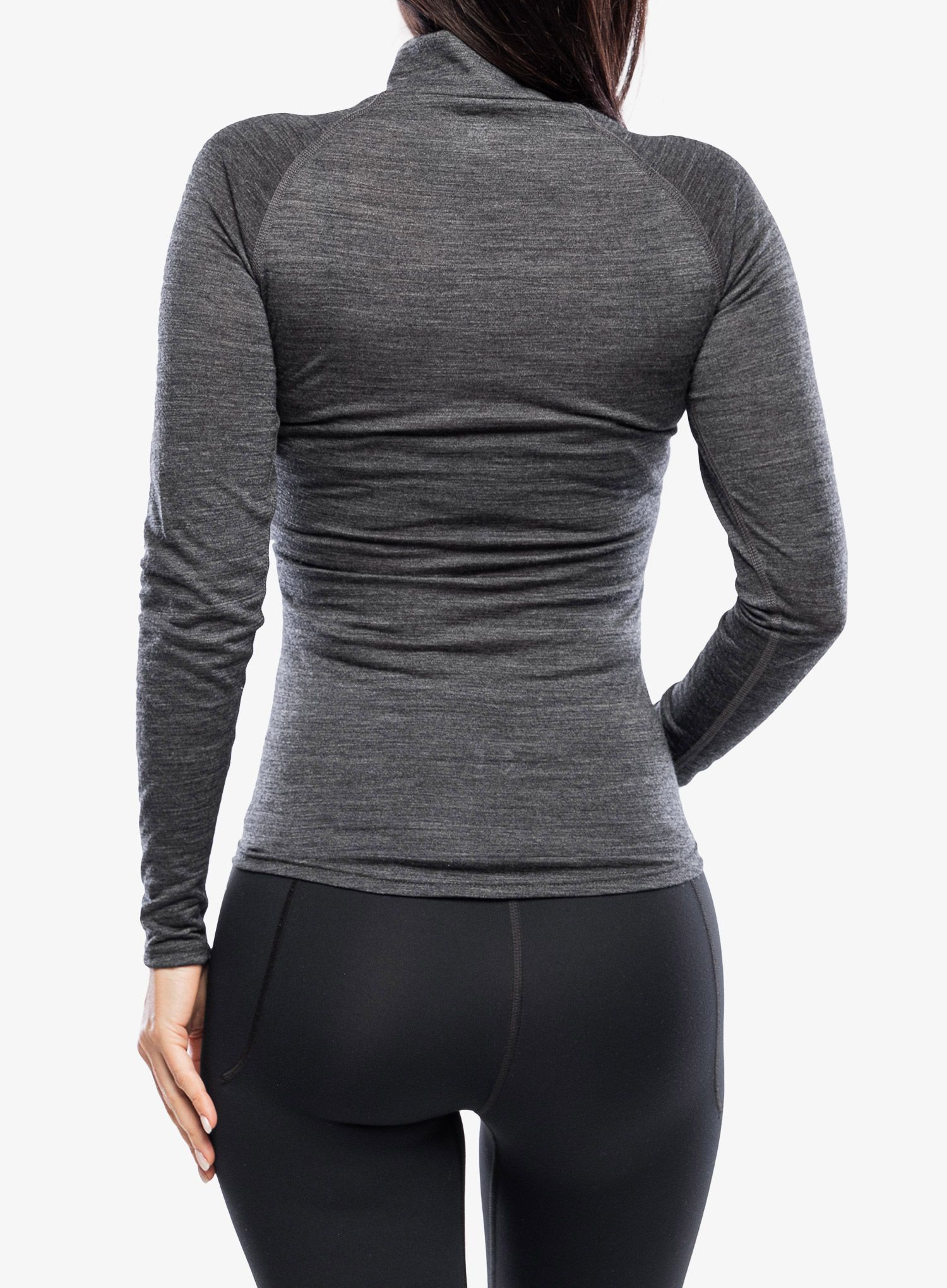 Термокофта жіноча Odlo Natural Performance PW 150 BL Top Turtle Neck LS Half Zip - grey melange