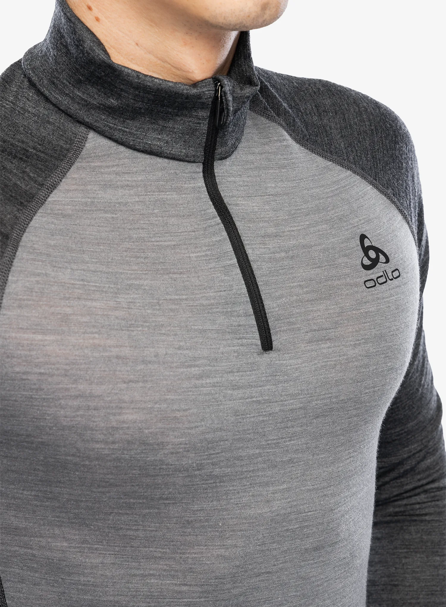 Термокофта Odlo Natural Performance PW 150 BL Top Turtle Neck LS Half Zip - grey melange