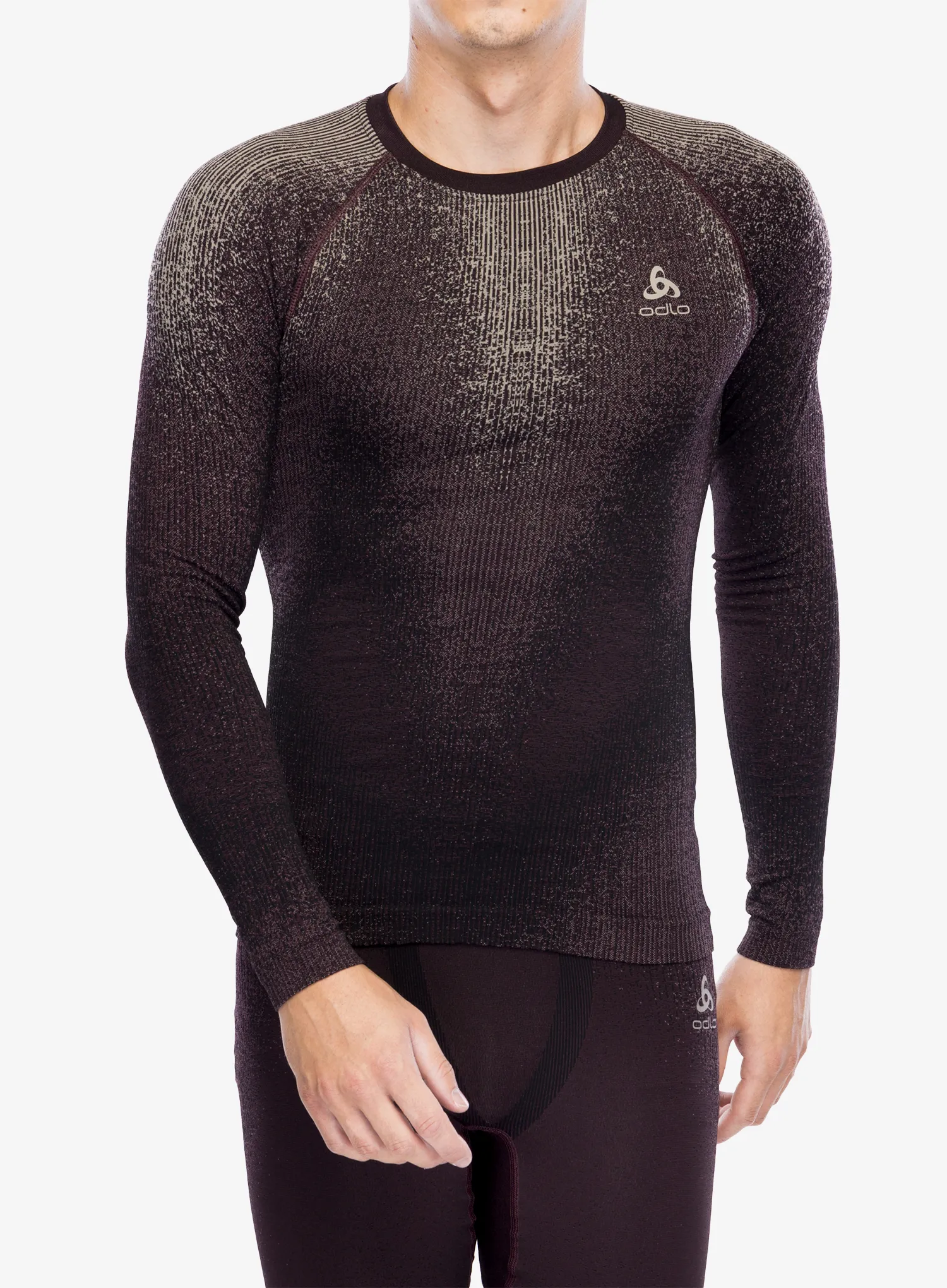 Термокофта Odlo Performance Warm Blackcomb BL Top Crew Neck LS - fudge