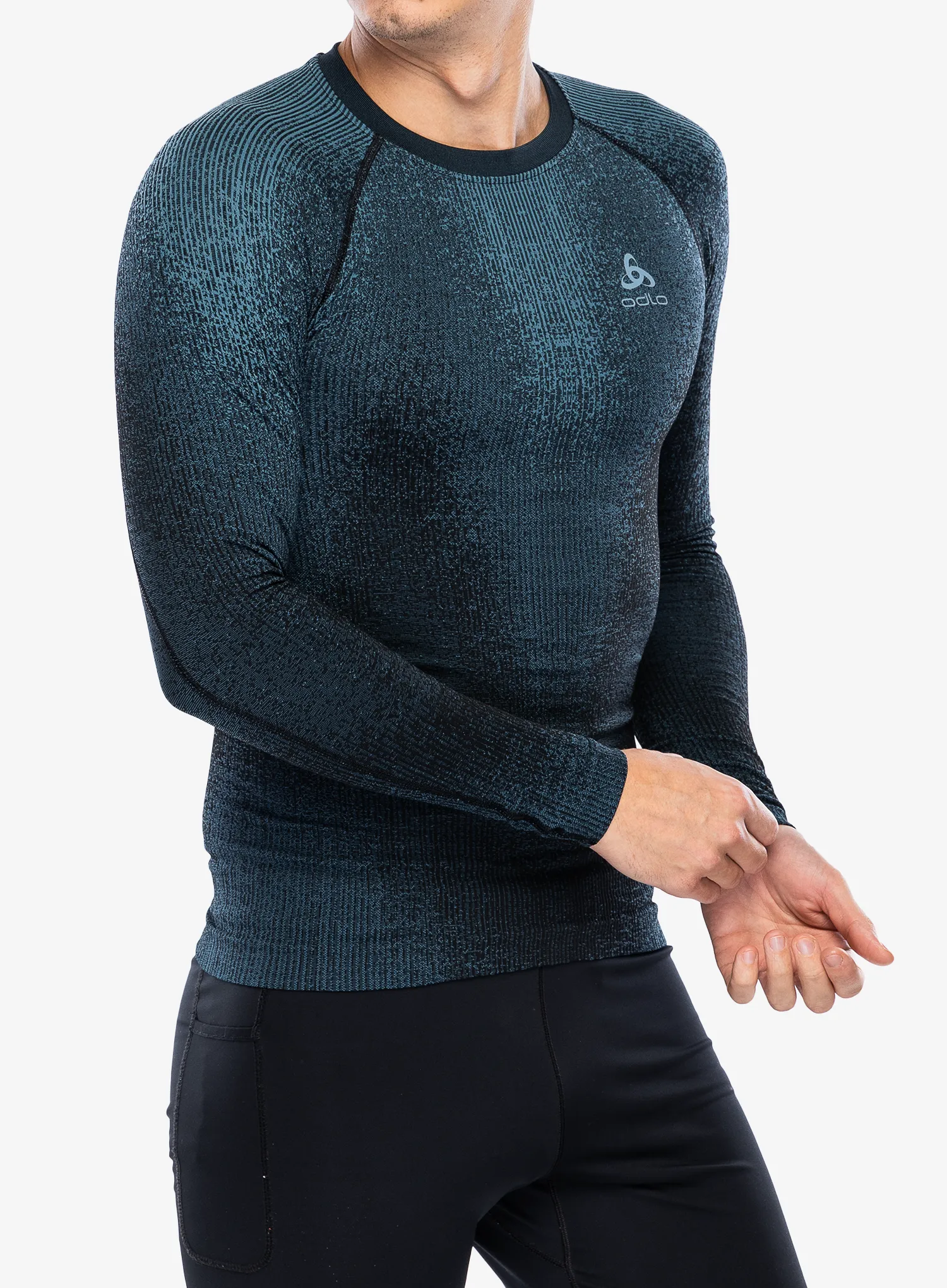Термокофта Odlo Performance Warm Blackcomb BL Top Crew Neck LS - provincial blue