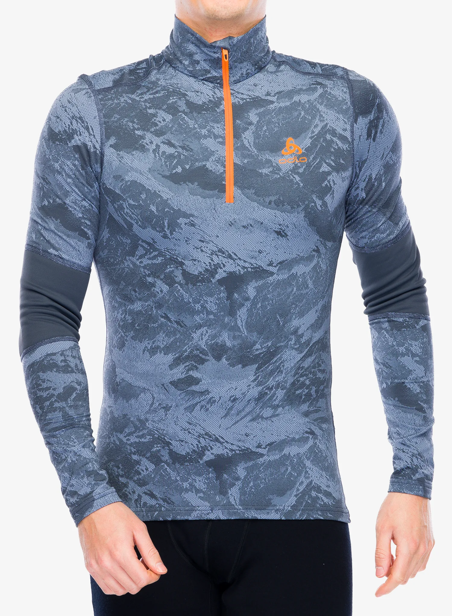 Термокофта Odlo Whistler Eco BL Top Turtle Neck LS Half Zip - folkstone gray/india ink
