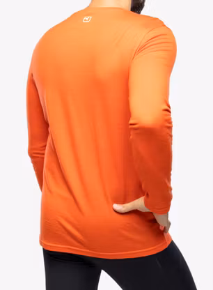 Лонгслів Ortovox 185 Merino Brand Outline LS - hot orange
