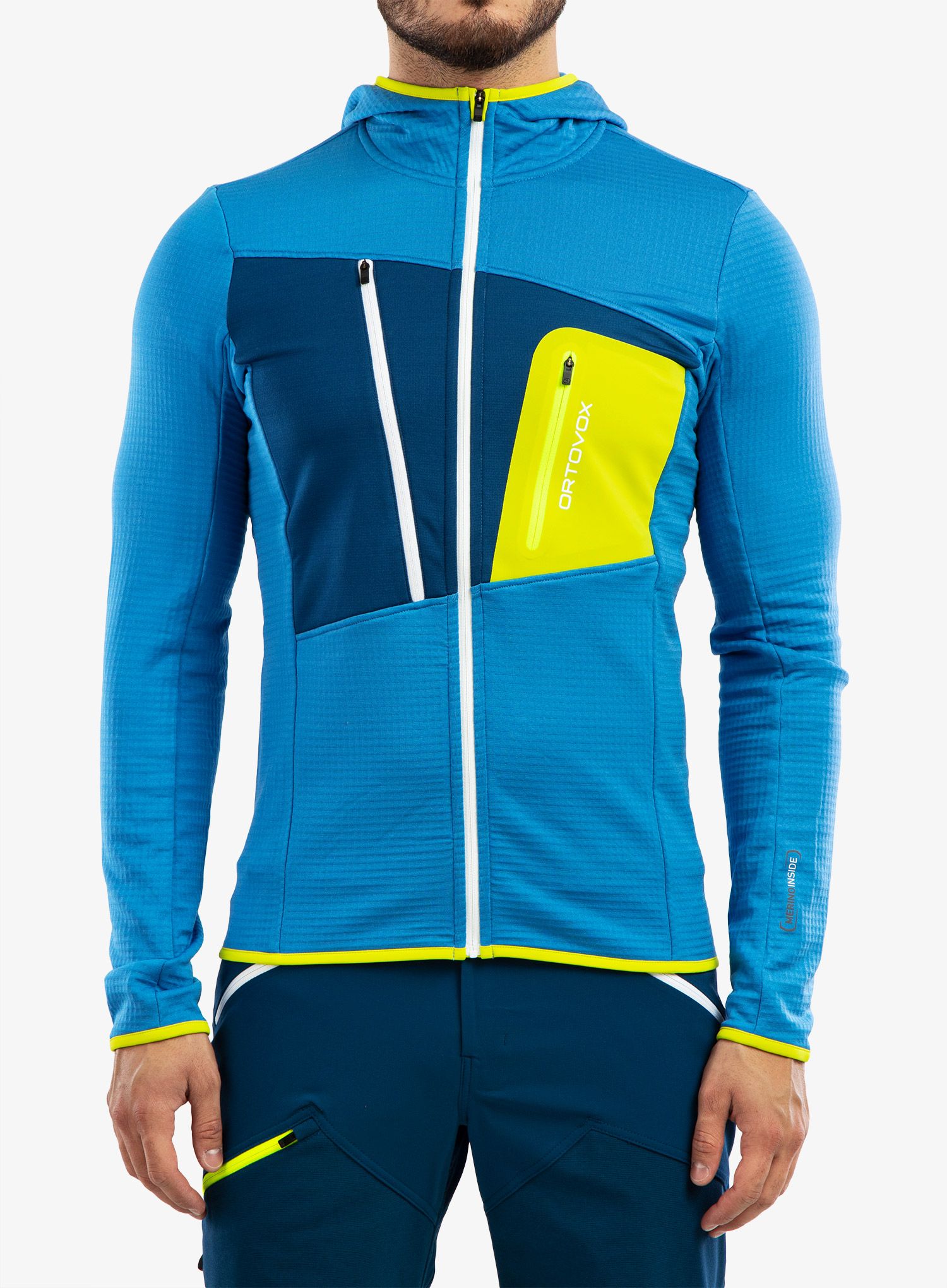 Кофта з каптуром Ortovox Fleece Grid Hoody - heritage blue