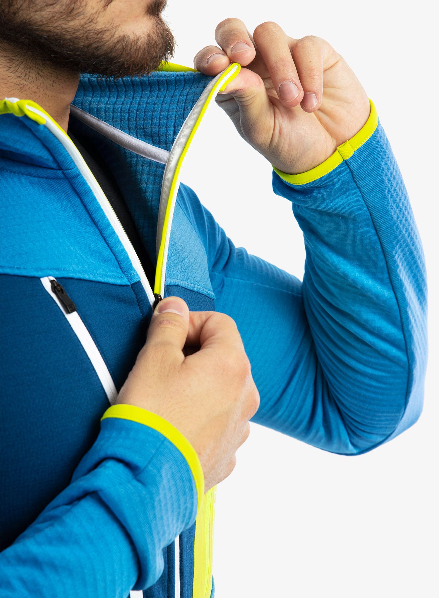 Кофта з каптуром Ortovox Fleece Grid Hoody - heritage blue