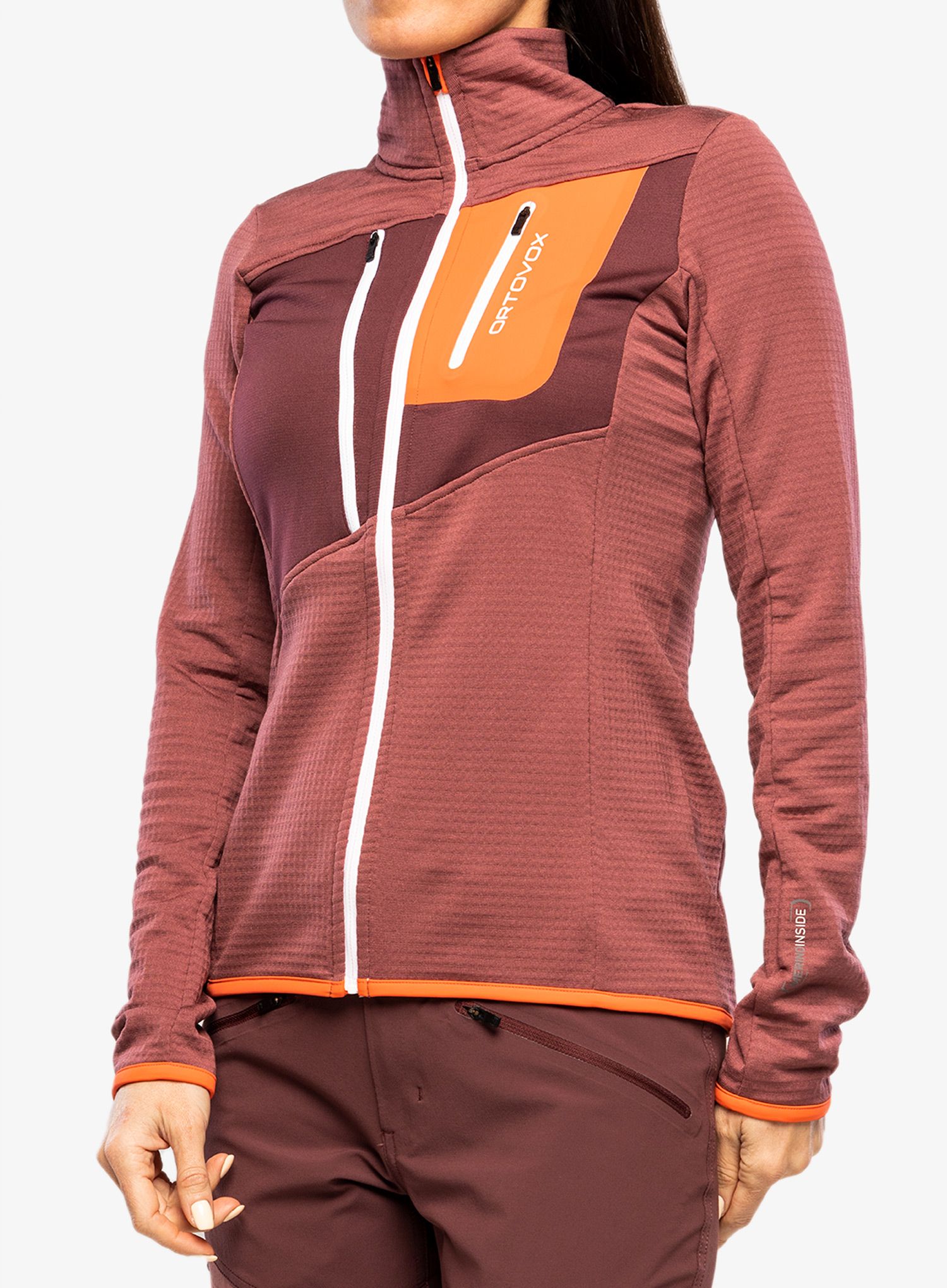 Кофта на замку жіноча Ortovox Fleece Grid Jacket - mountain rose