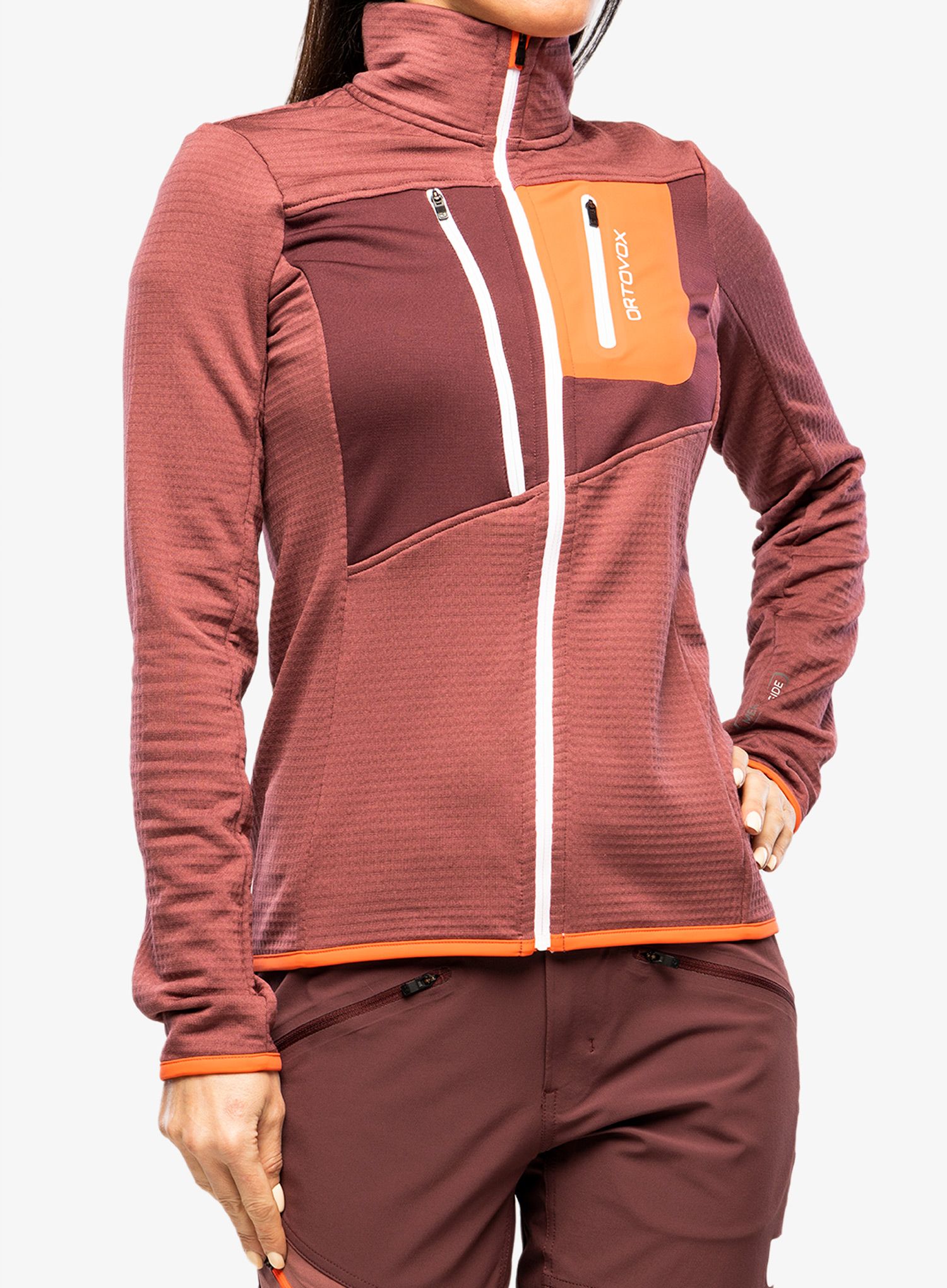 Кофта на замку жіноча Ortovox Fleece Grid Jacket - mountain rose