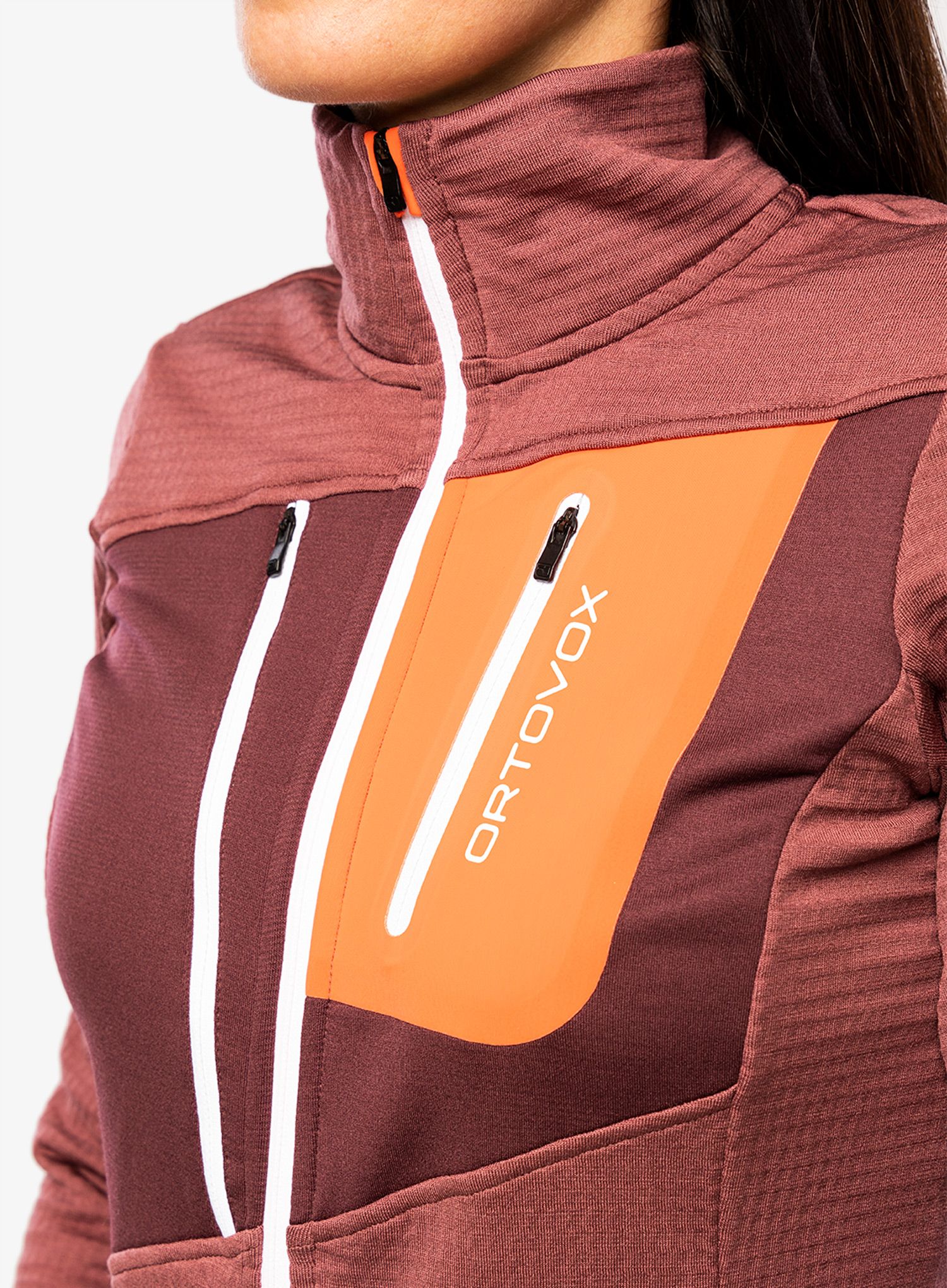 Кофта на замку жіноча Ortovox Fleece Grid Jacket - mountain rose