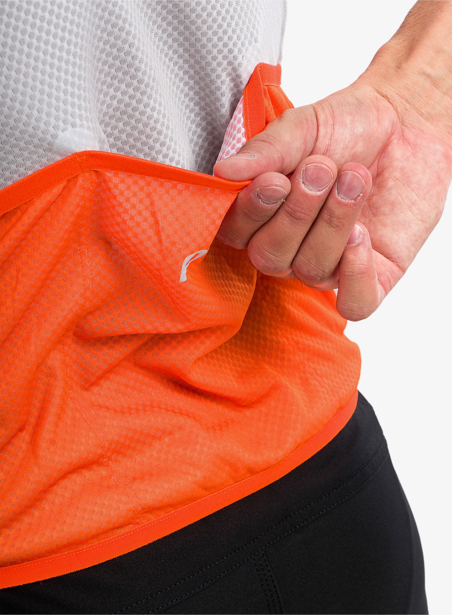 Велофутболка POC Essential Road Logo Jersey - granite grey/zink orange