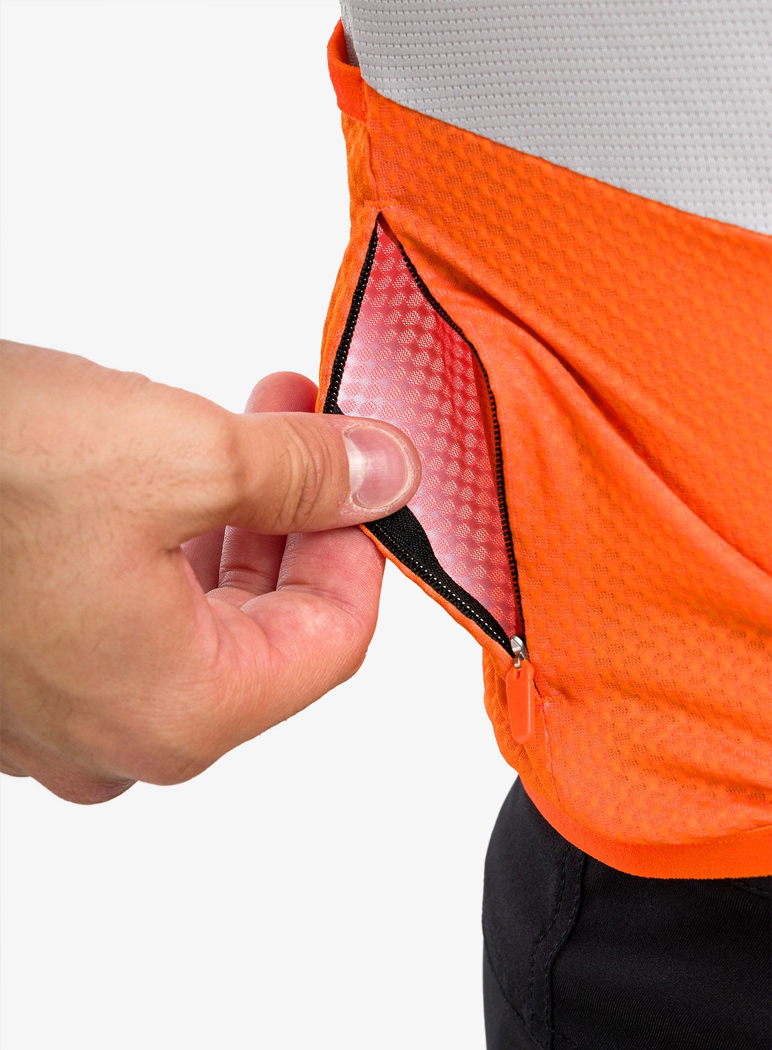 Велофутболка POC Essential Road Logo Jersey - granite grey/zink orange