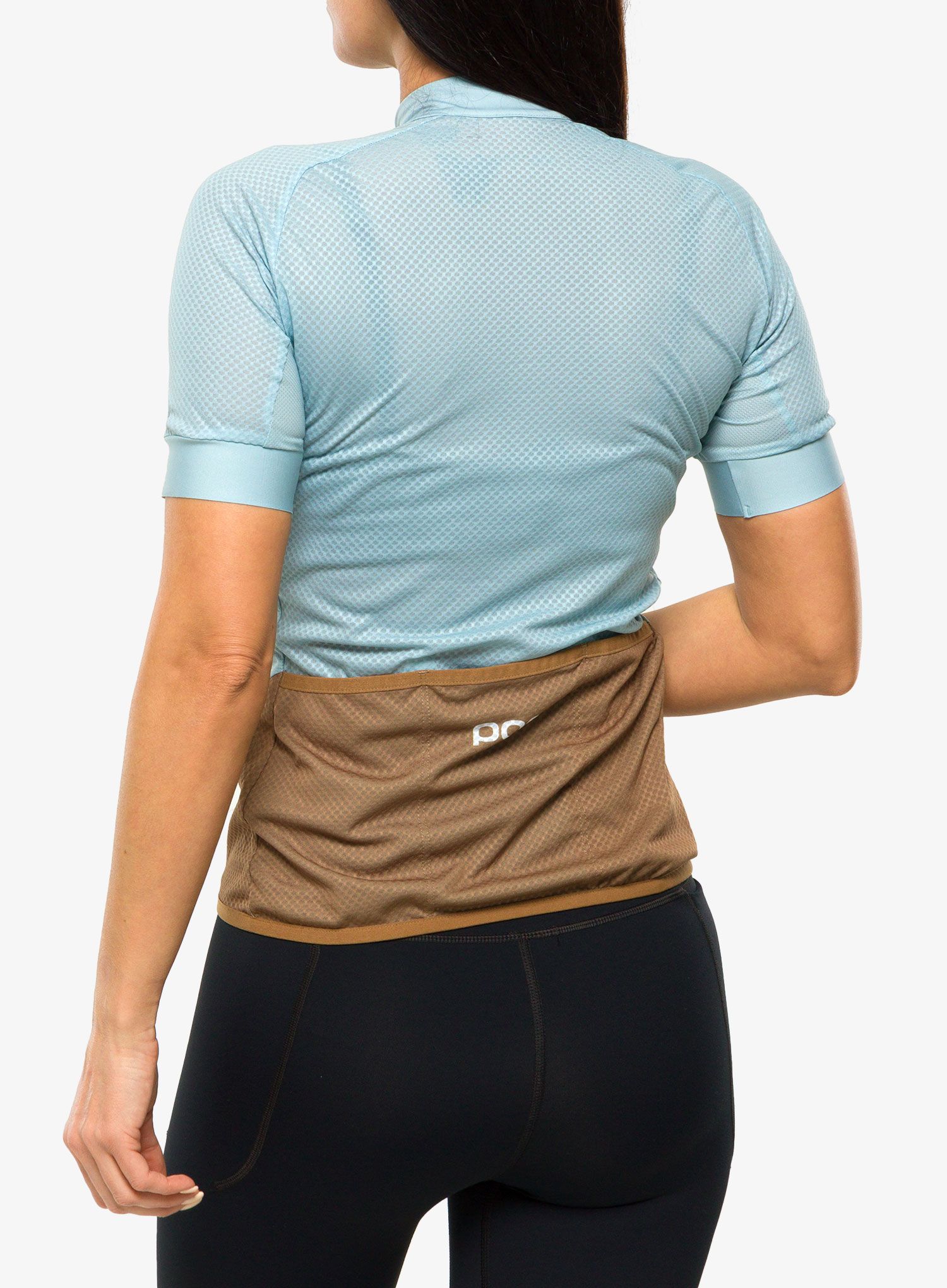 Жіноча велофутболка POC Essential Road Logo Jersey - mineral blue/brown