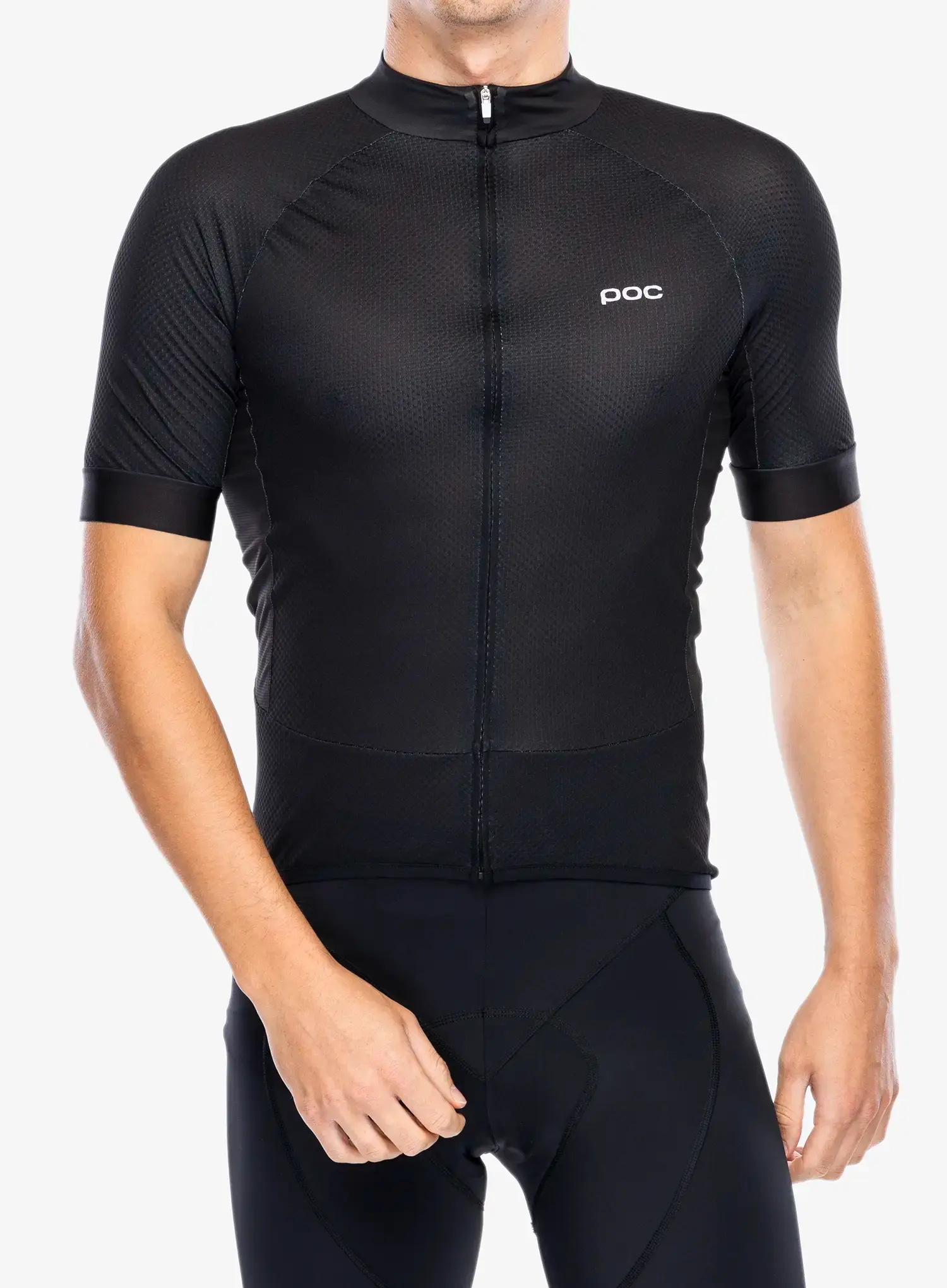 Велофутболка POC Essential Road Logo Jersey - uranium black/hydrogen white