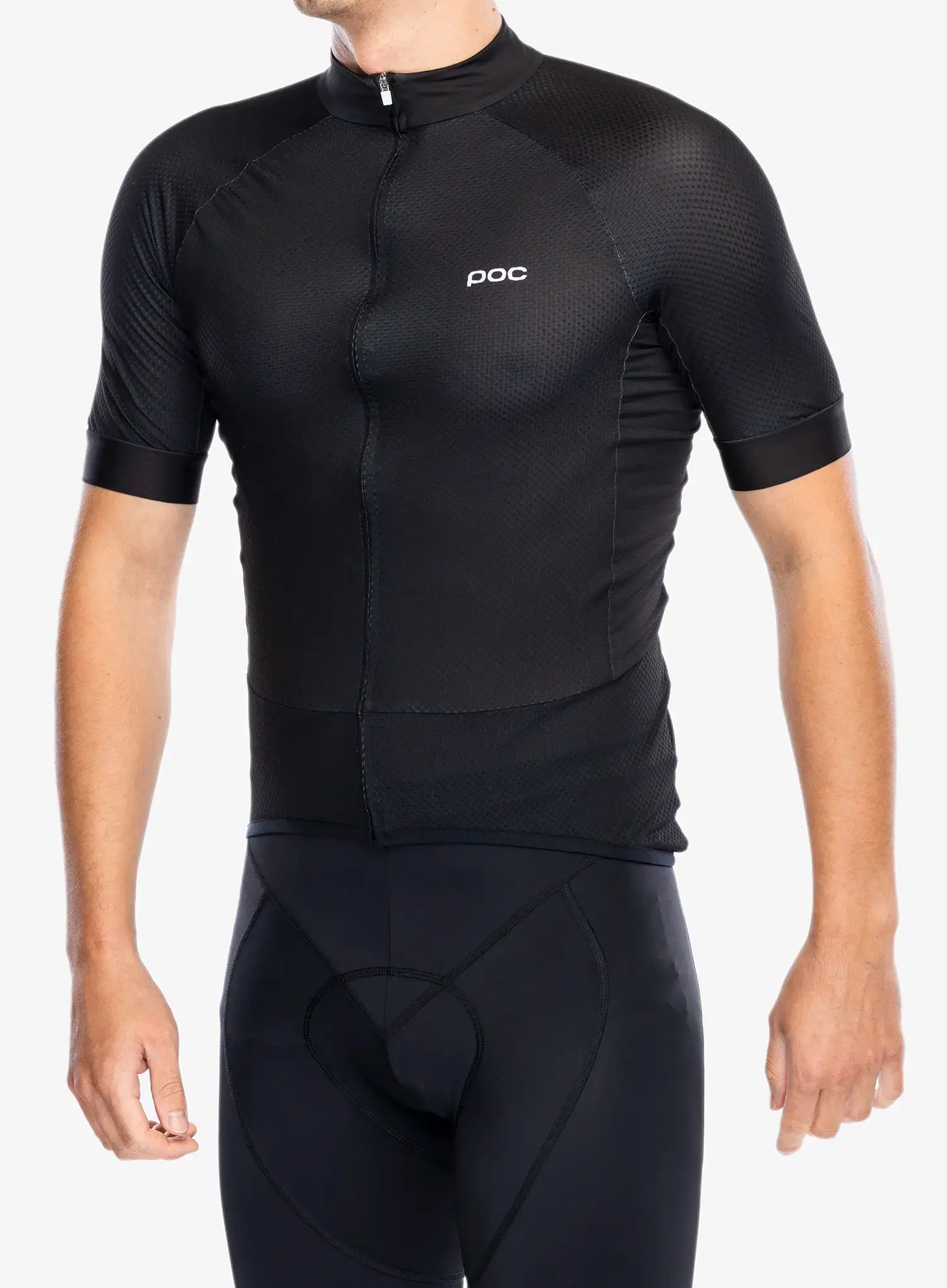 Велофутболка POC Essential Road Logo Jersey - uranium black/hydrogen white
