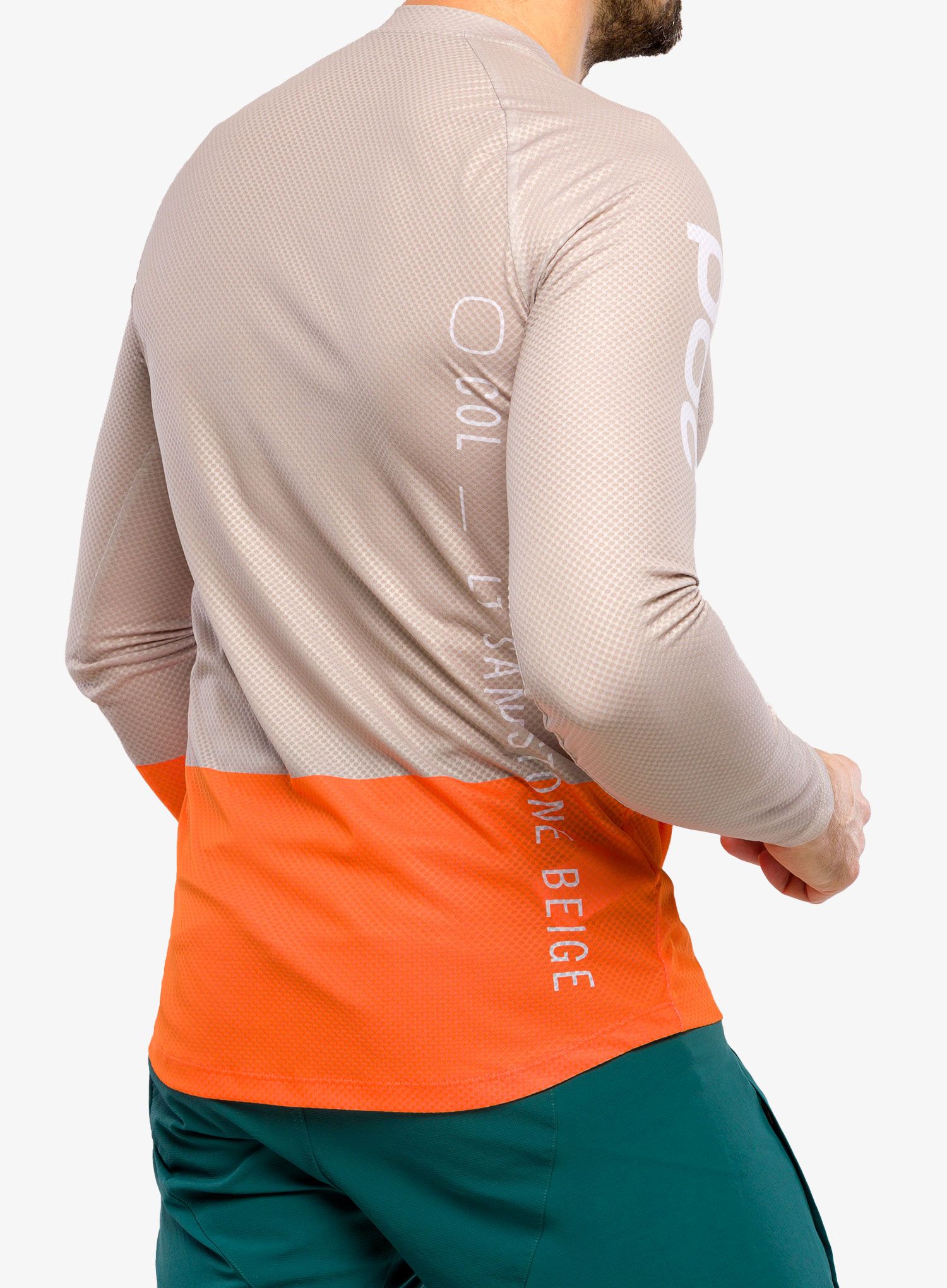 Велокофта POC MTB Pure LS Jersey - lt sandstone beige/orange