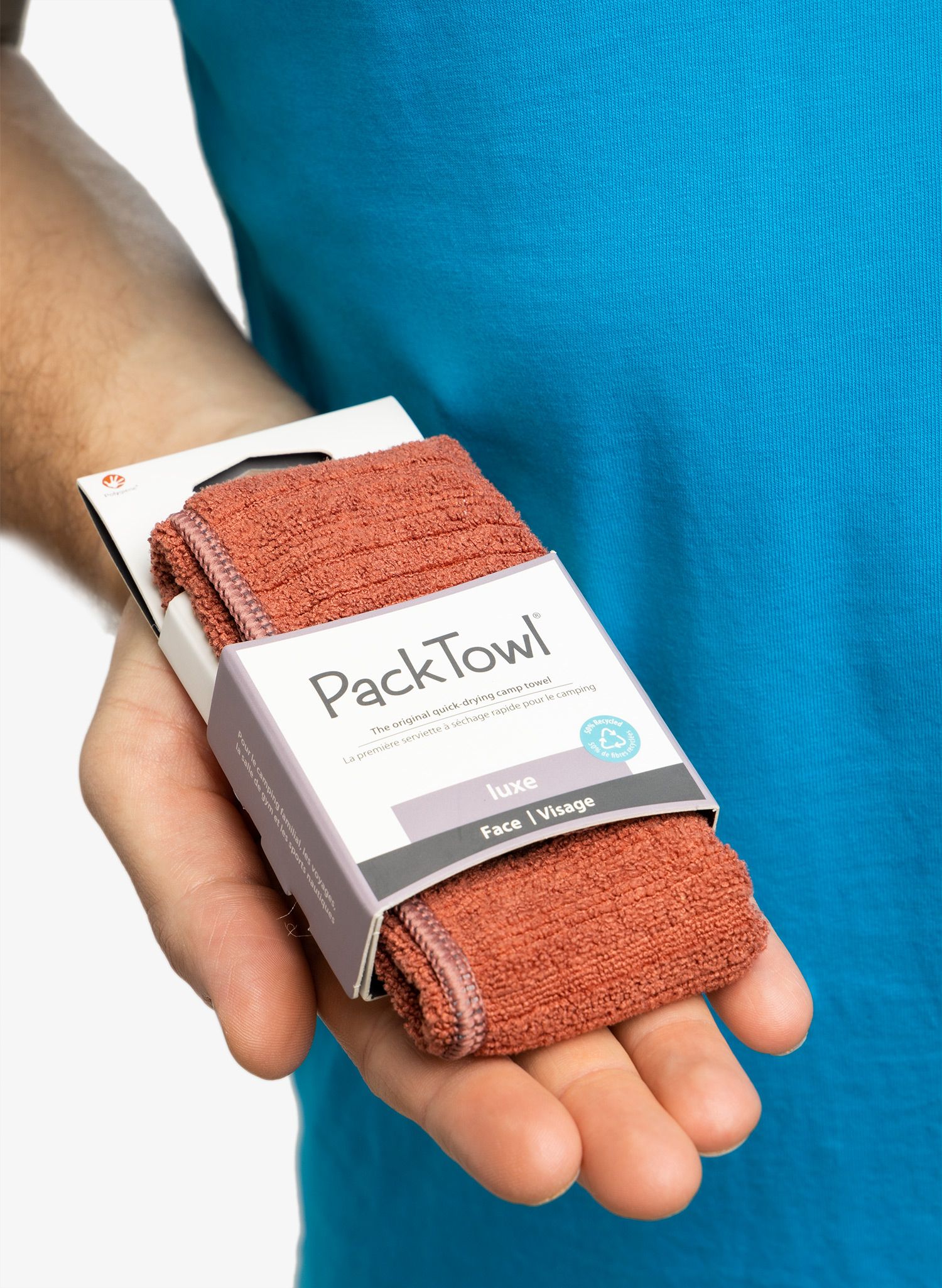 Швидковисихаючий рушник PackTowl Luxe Face - terracotta