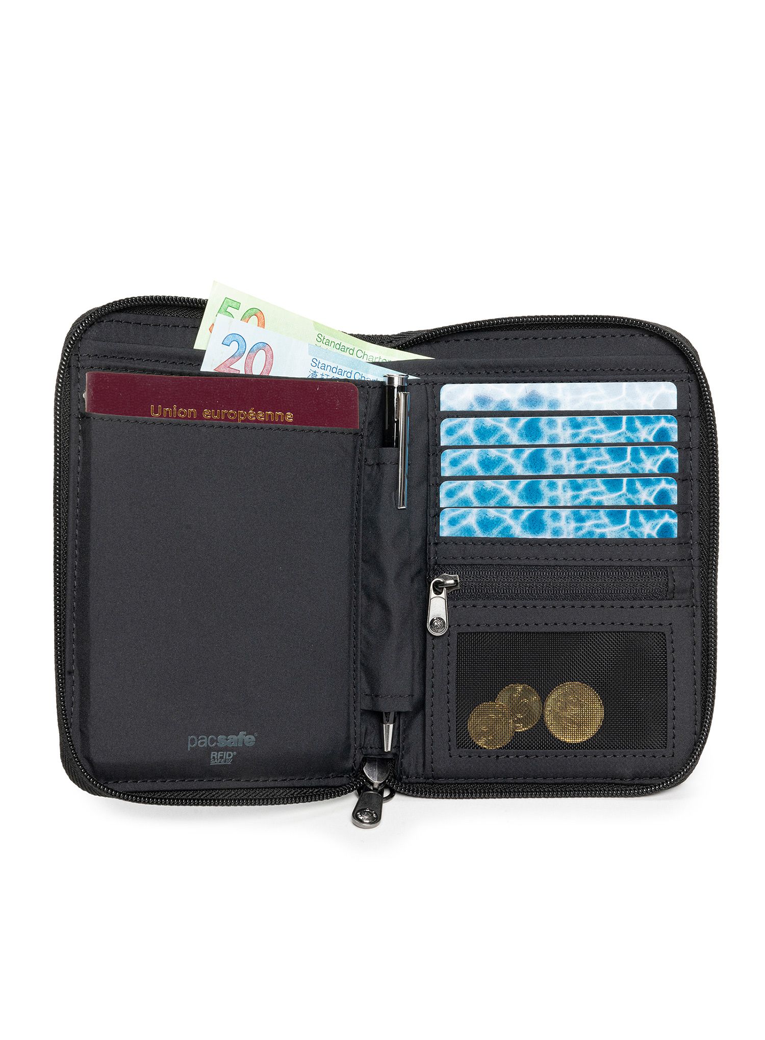 Гаманець Pacsafe RFIDsafe Compact Travel Organizer - black