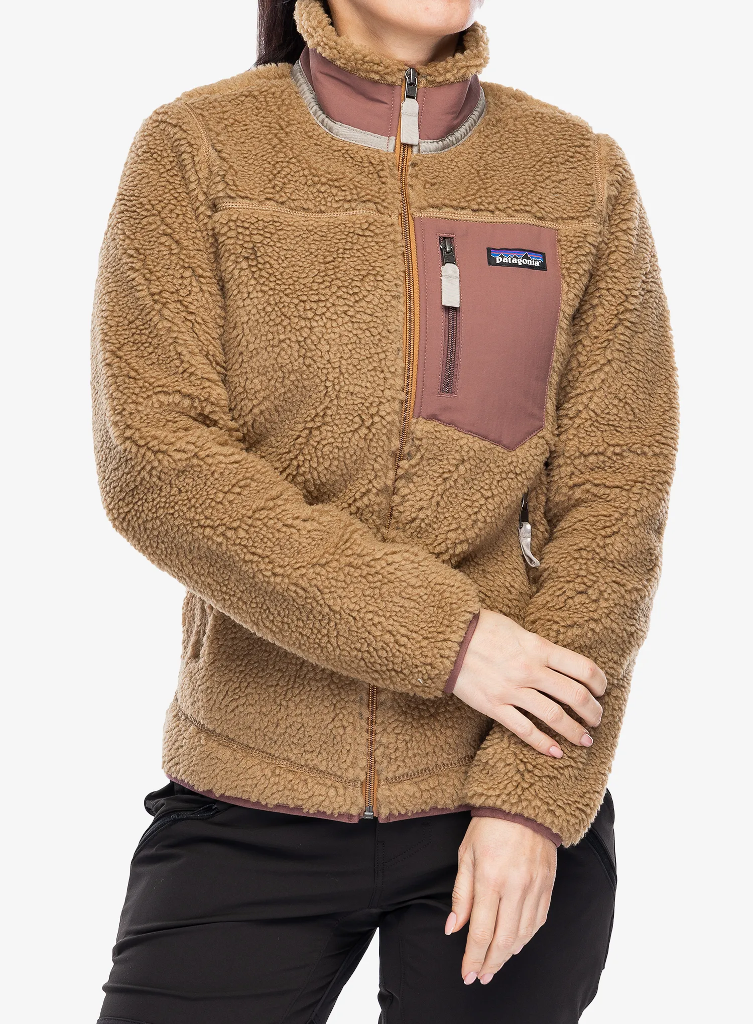 Фліска жіноча Patagonia Classic Retro-X Jacket - nest brown/dulse mauve