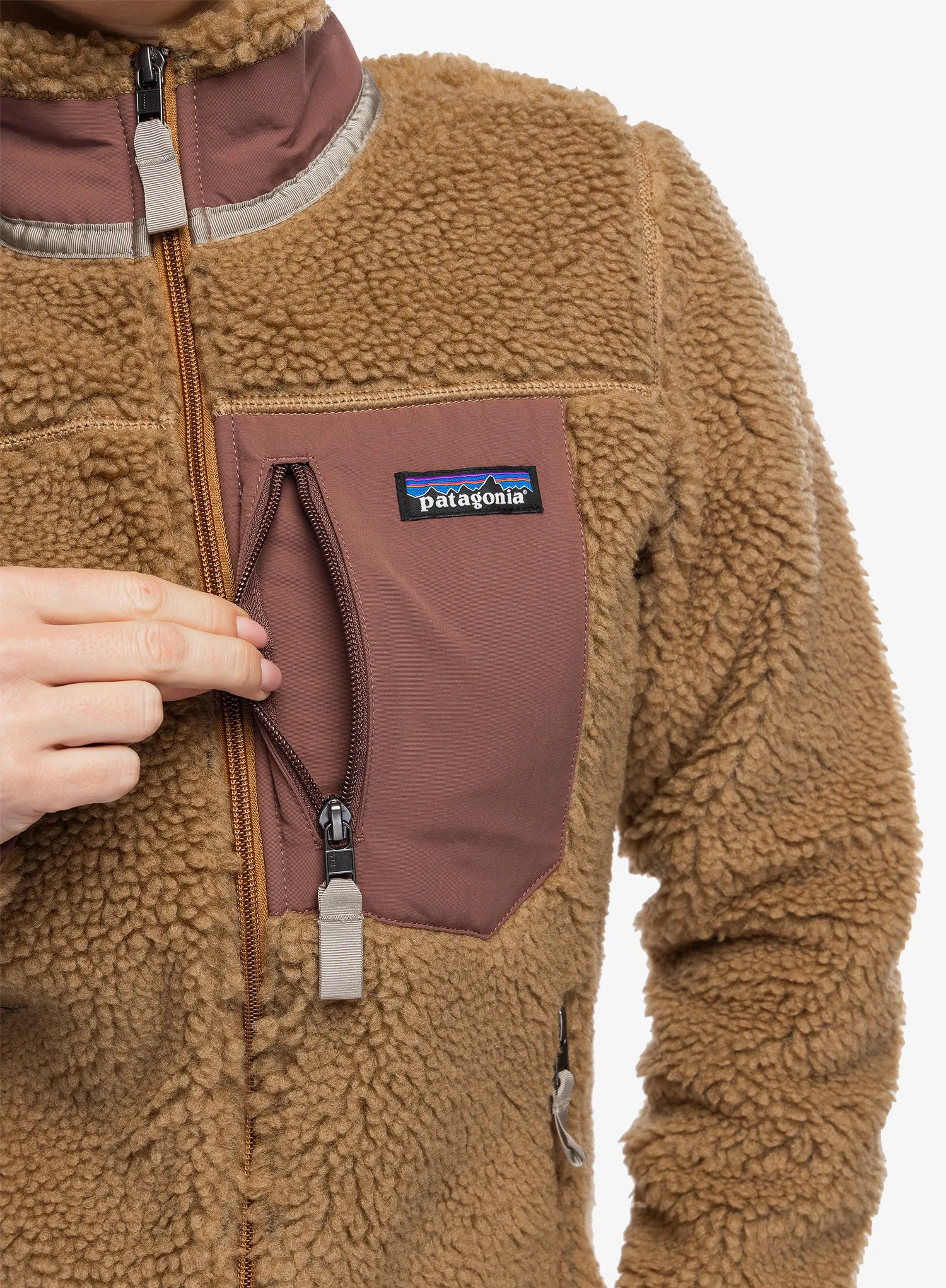 Фліска жіноча Patagonia Classic Retro-X Jacket - nest brown/dulse mauve