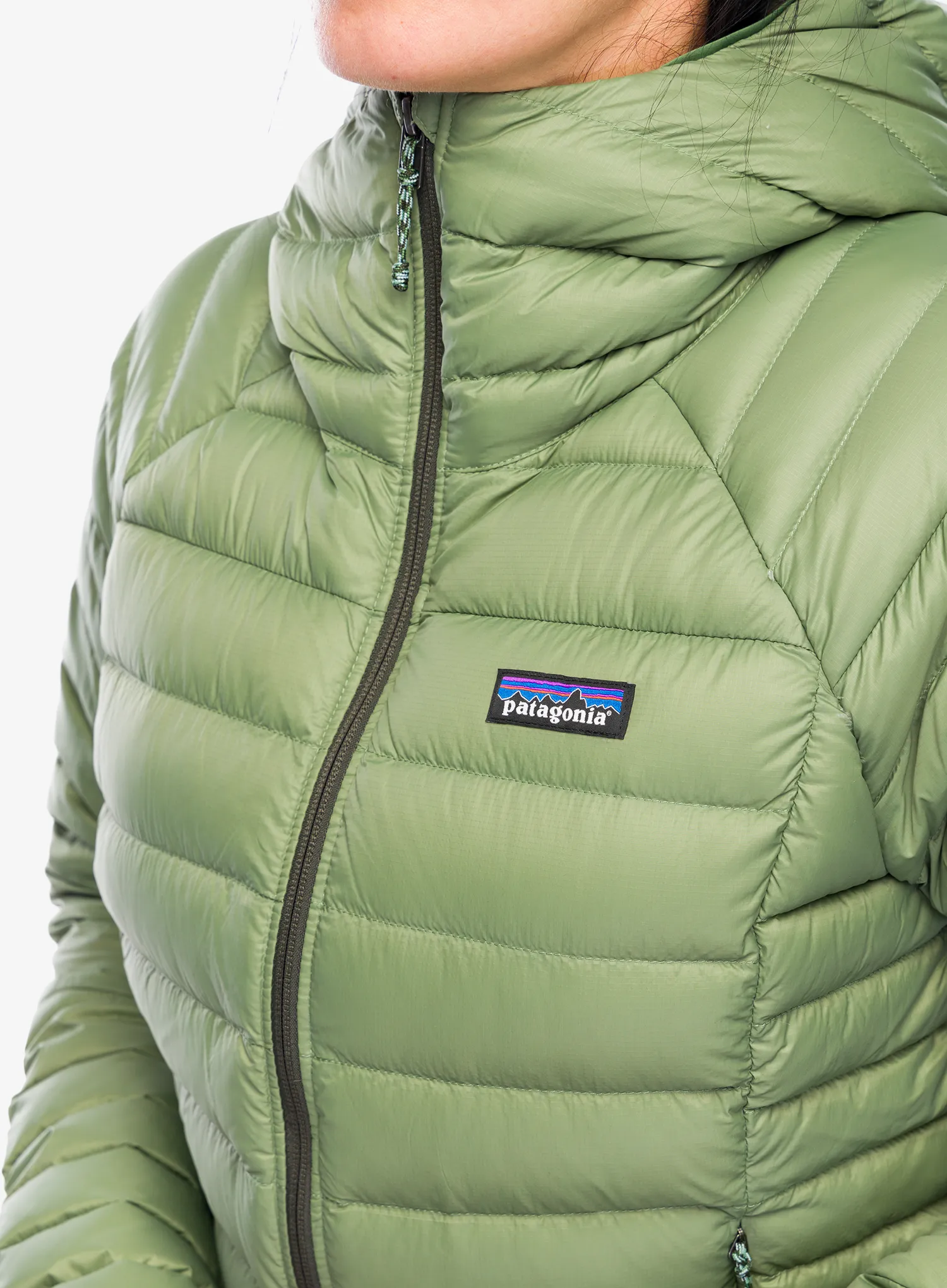 Пуховик жіноча Patagonia Down Sweater Hoody - terrain green