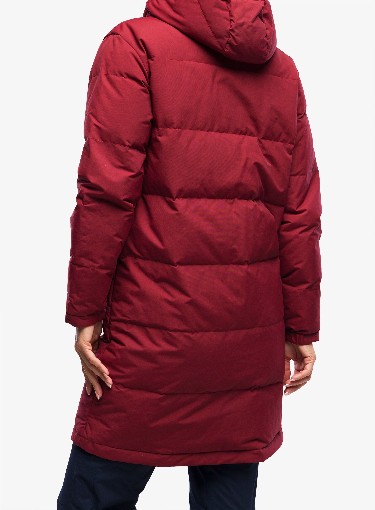 Плащ пуховий жіночий Patagonia Downdrift Parka - carmine red