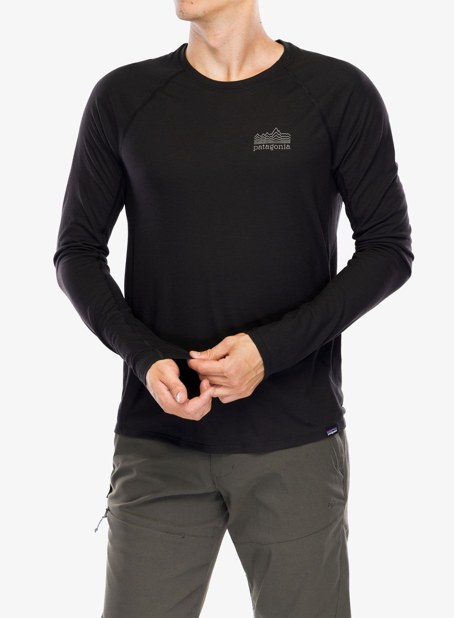 Кофта без каптура Patagonia L/S Cap Cool Trail Graphic Shirt - strata stencil black