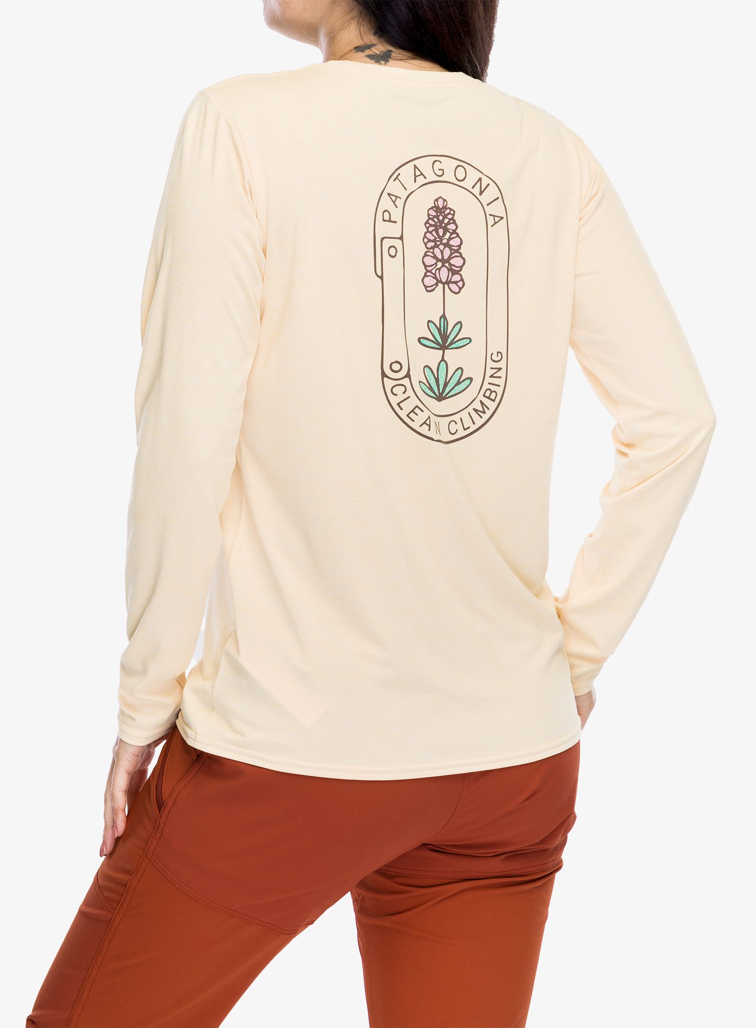 Кофта жіноча Patagonia L/S Cap Cool Daily Graphic Shirt Lands - bloom/melon
